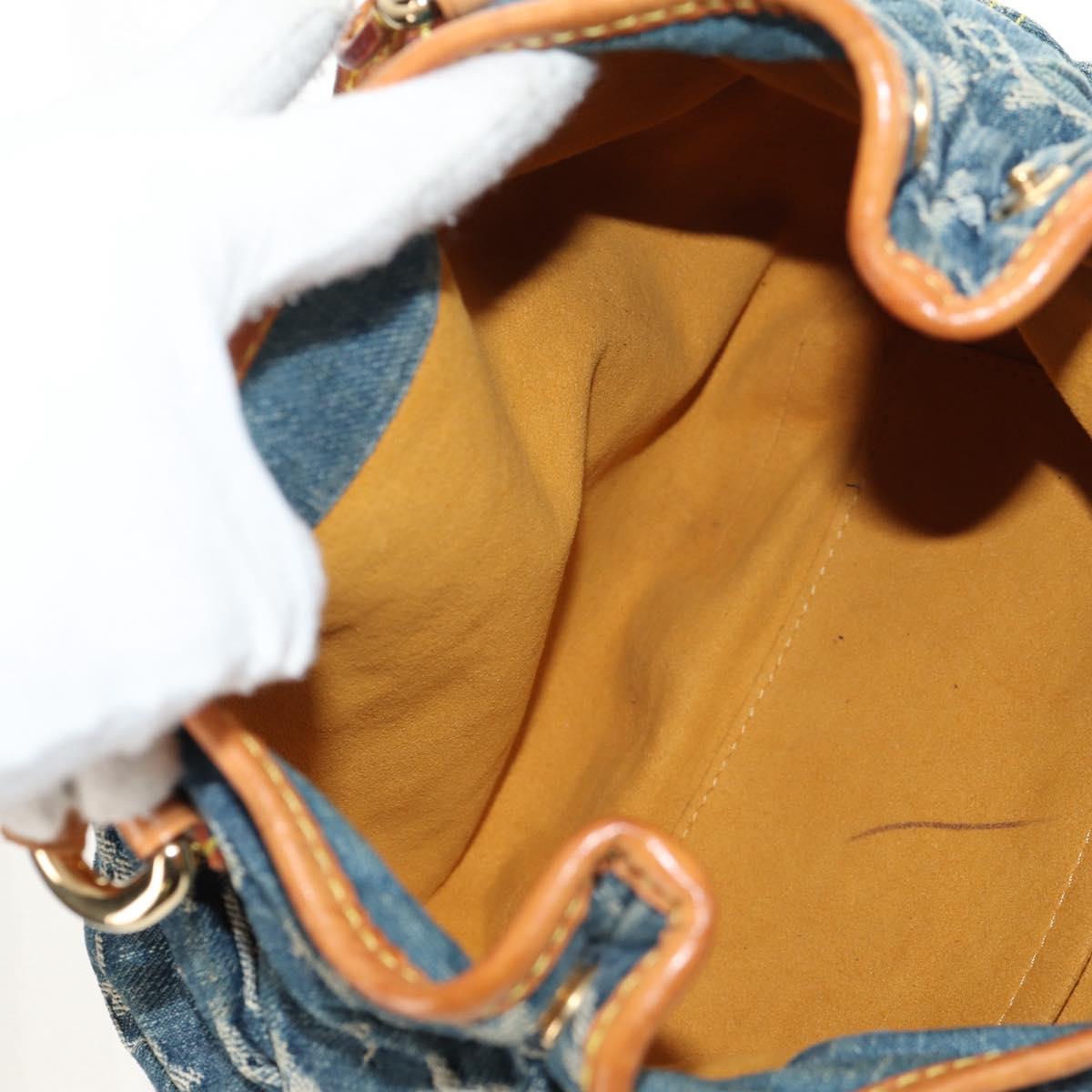 LOUIS VUITTON Monogram denim Preity Hand Bag Blue M95020 LV Auth 145593V