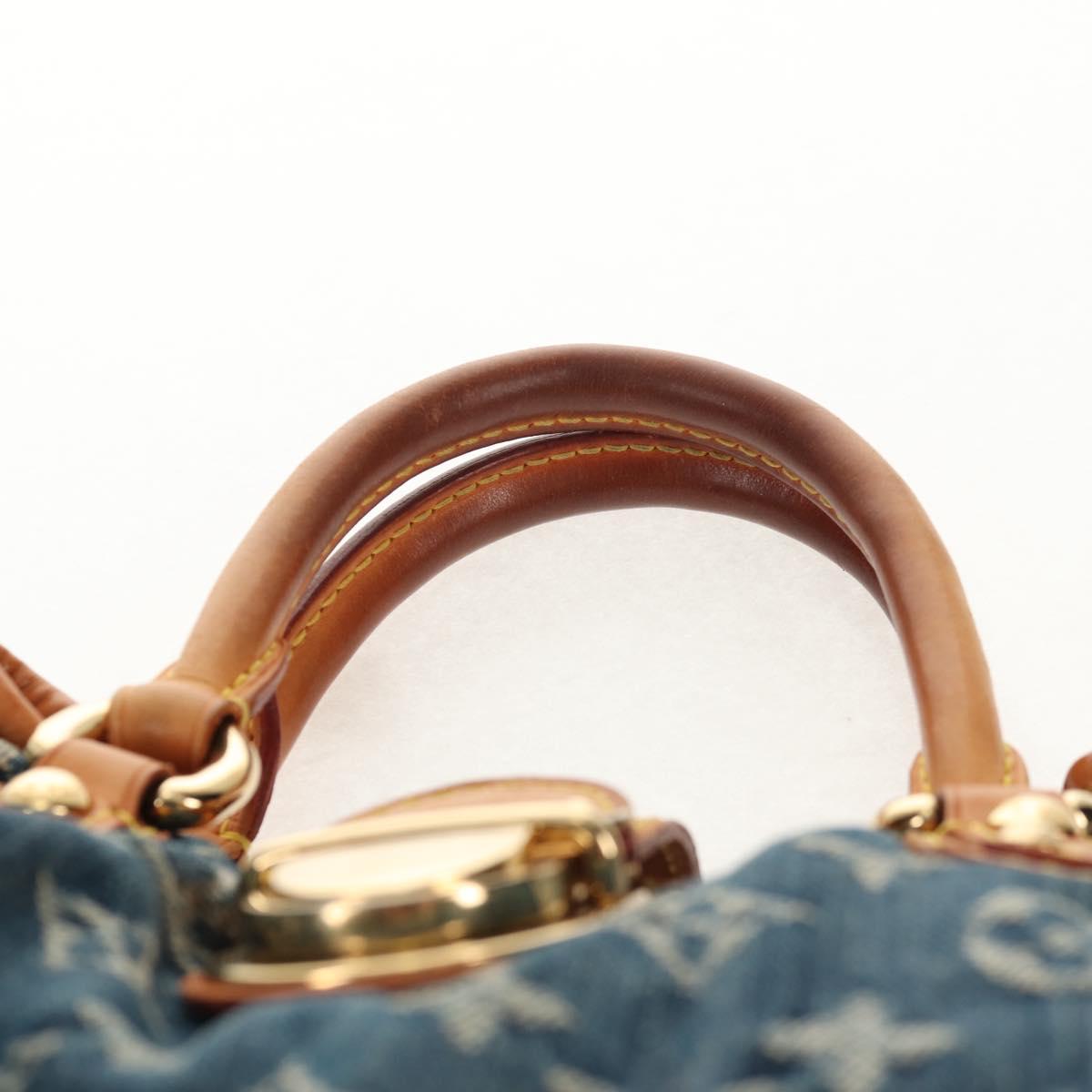 LOUIS VUITTON Monogram denim Preity Hand Bag Blue M95020 LV Auth 145593V