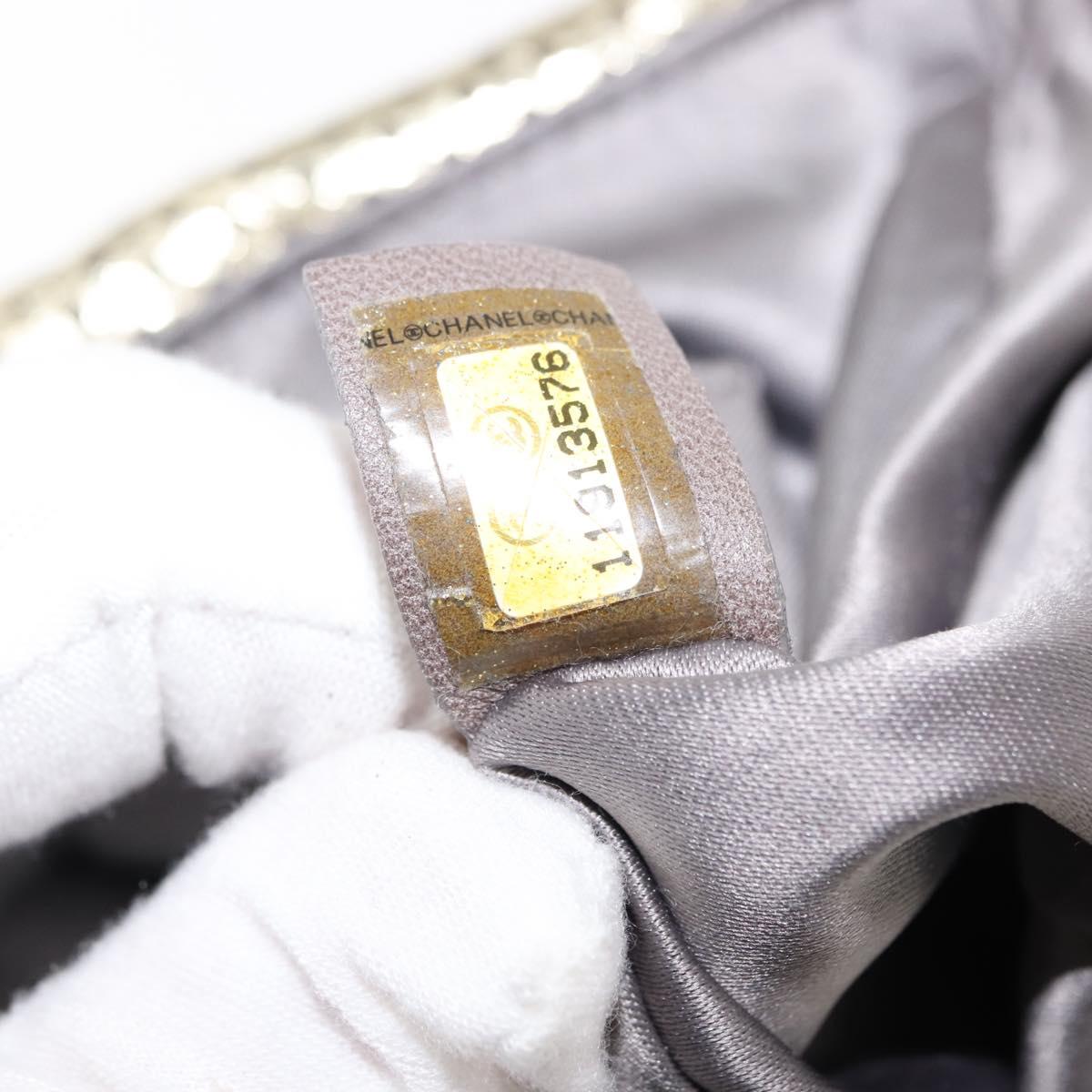 CHANEL Chain Shoulder Bag Punching leather Gold CC Auth 145595