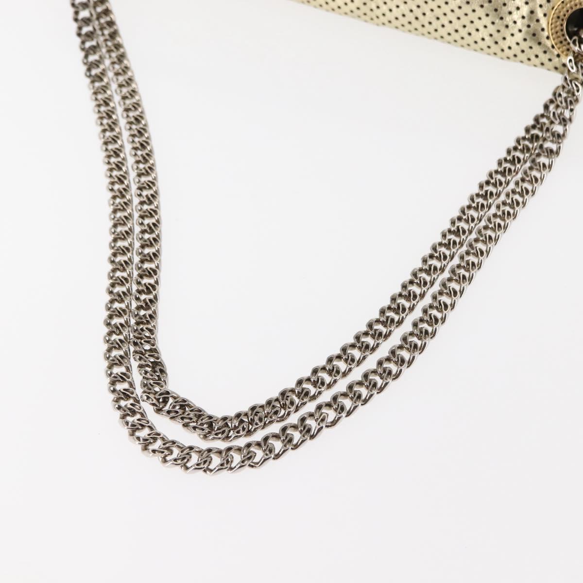 CHANEL Chain Shoulder Bag Punching leather Gold CC Auth 145595