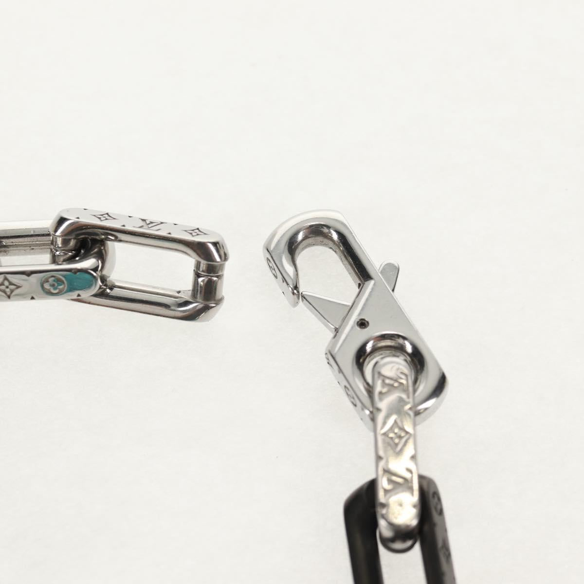 LOUIS VUITTON Chain Stone Bracelet metal Silver M1042L LV Auth 145596M