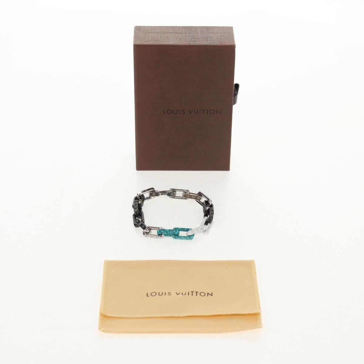 LOUIS VUITTON Chain Stone Bracelet metal Silver M1042L LV Auth 145596M