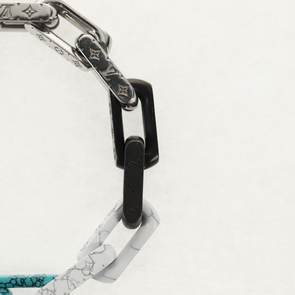 LOUIS VUITTON Chain Stone Bracelet metal Silver M1042L LV Auth 145596M