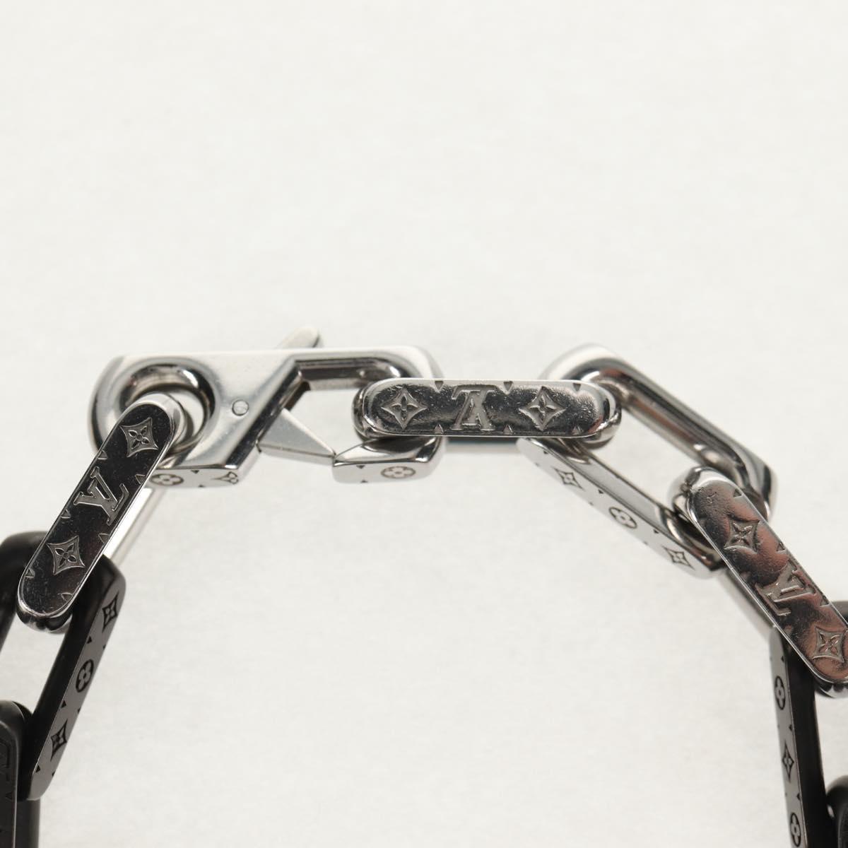 LOUIS VUITTON Chain Stone Bracelet metal Silver M1042L LV Auth 145596M