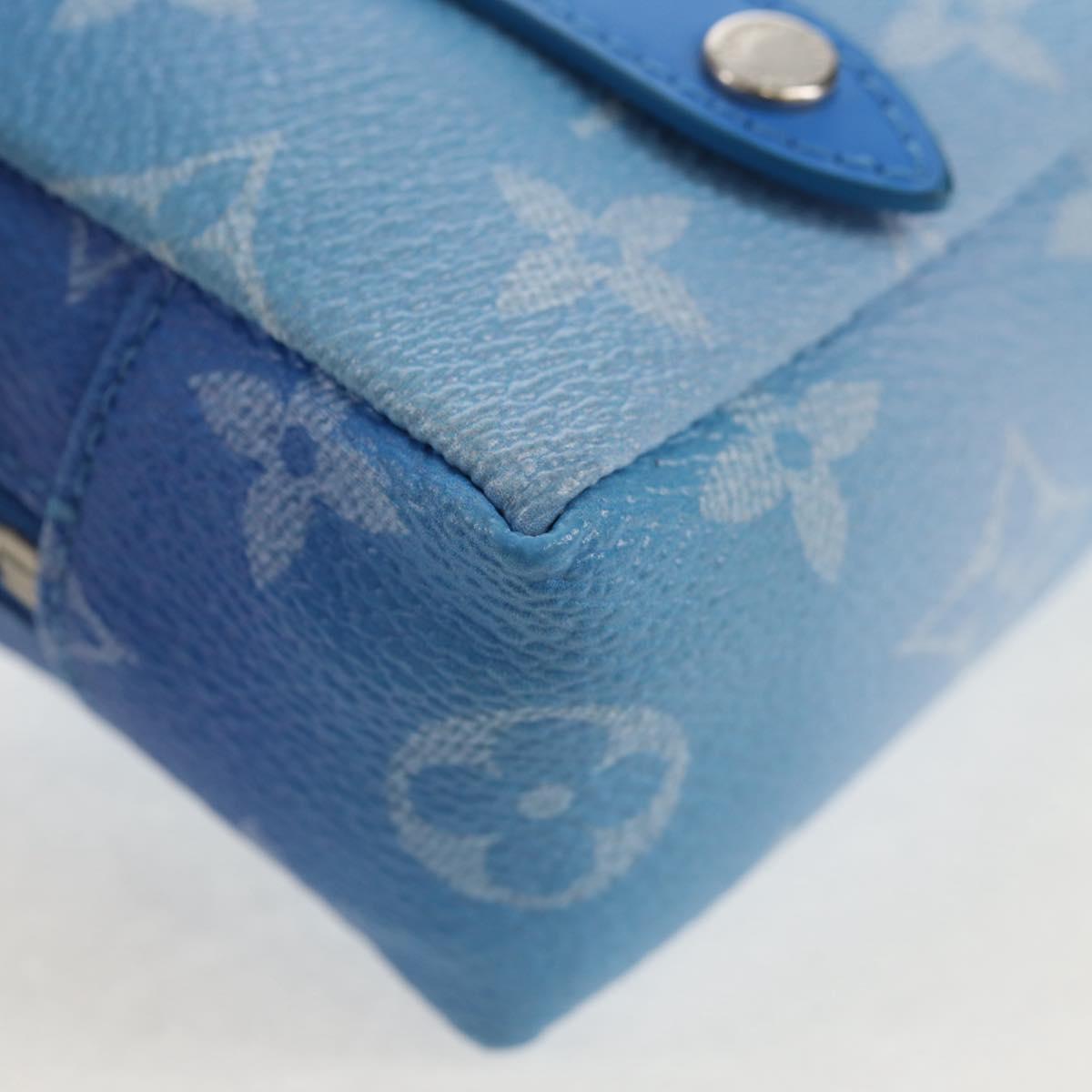 LOUIS VUITTON Monogram Clouds Bijoux Sac Squared Pouch Blue MP2792 Auth 145601SM