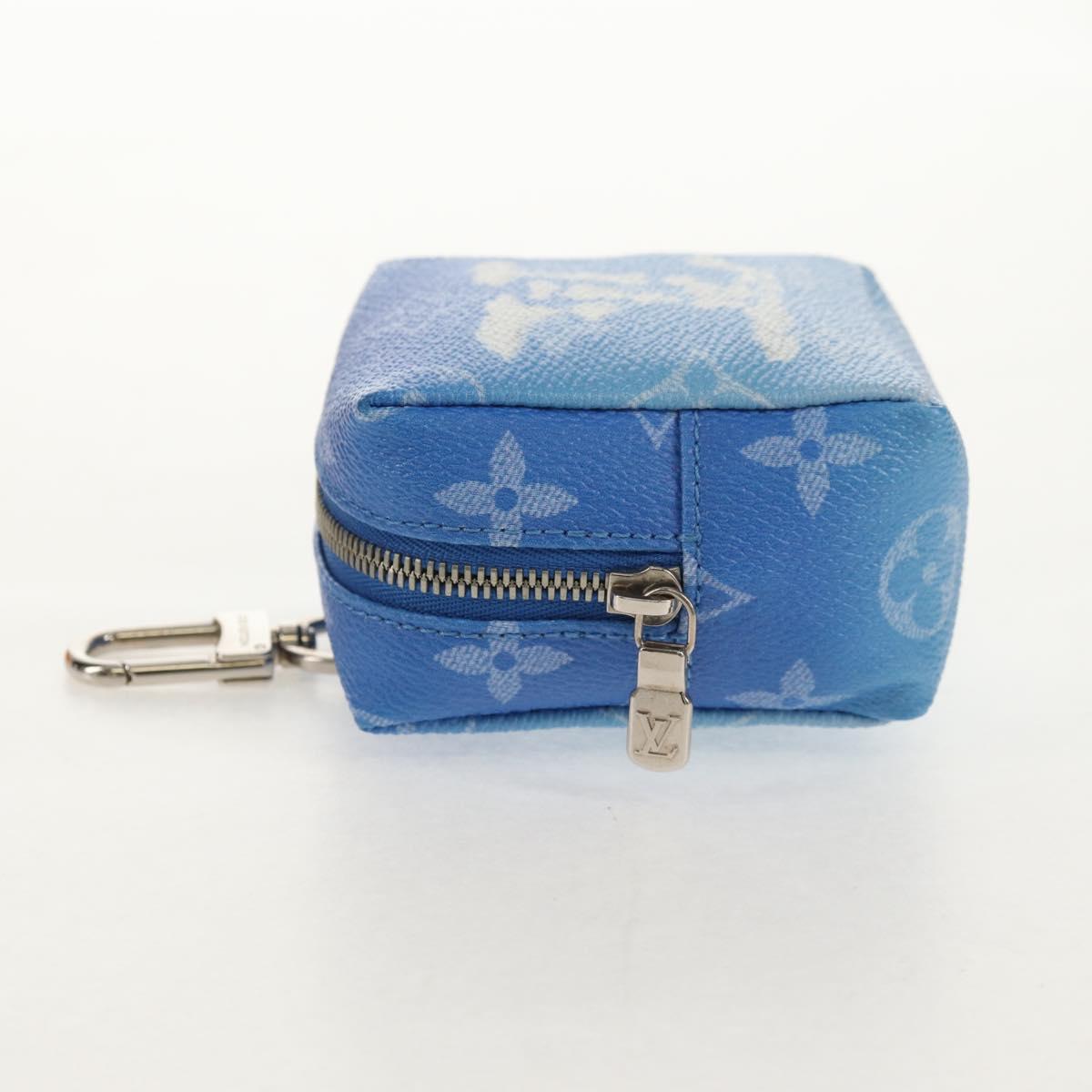 LOUIS VUITTON Monogram Clouds Bijoux Sac Squared Pouch Blue MP2792 Auth 145601SM