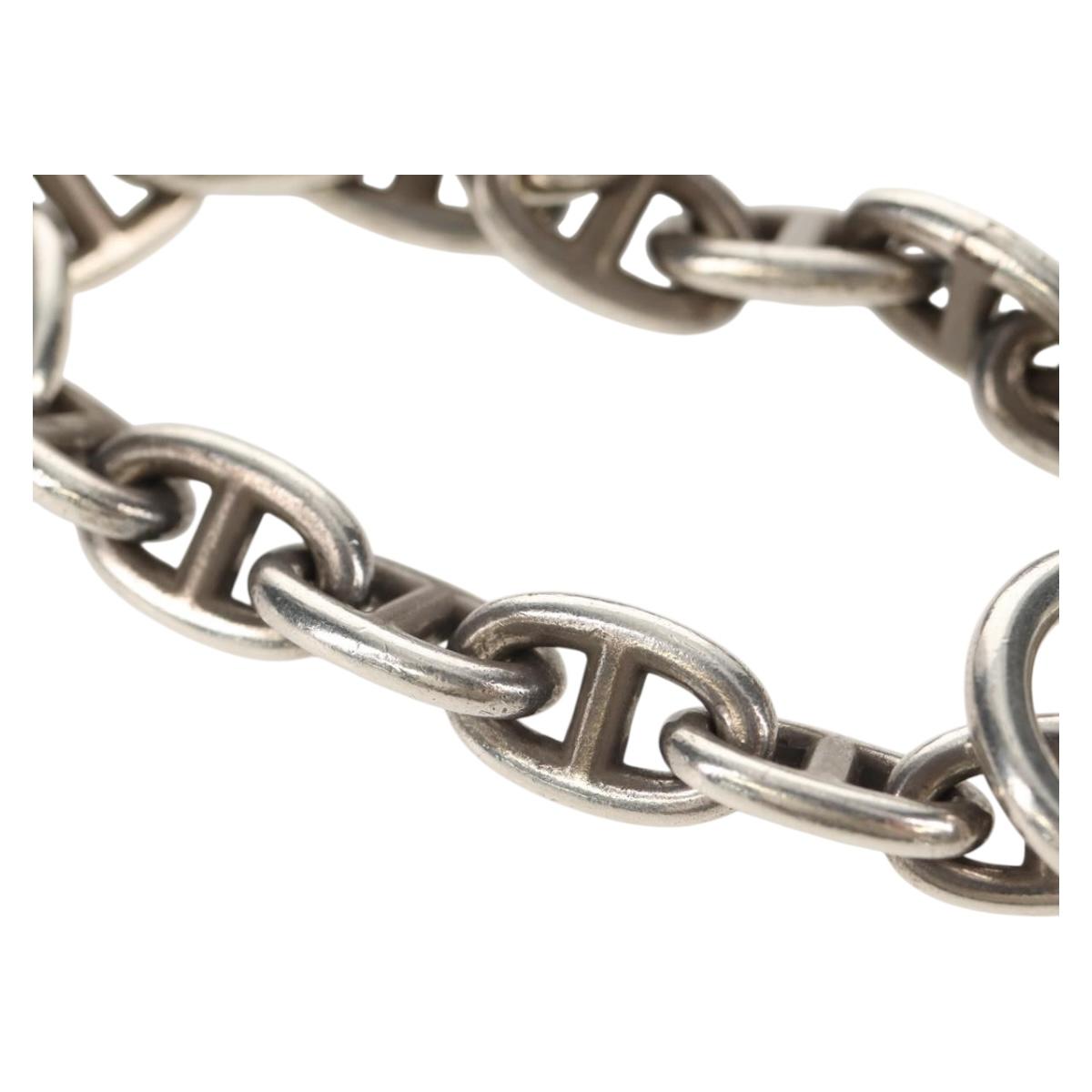 HERMES Chaine d'Ancre MM Bracelet Ag925 17 Links Silver Auth 145603SM