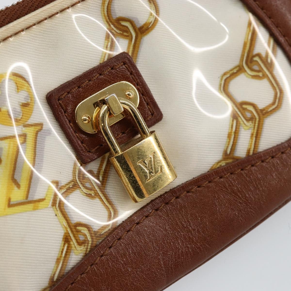 LOUIS VUITTON Monogram Charm Pochette Cles Coin Purse White M95164 Auth 145606