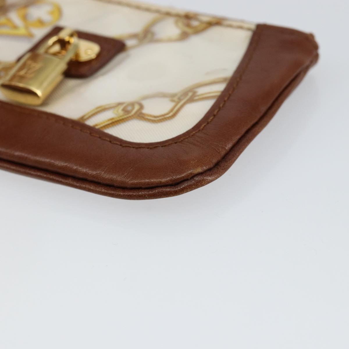 LOUIS VUITTON Monogram Charm Pochette Cles Coin Purse White M95164 Auth 145606