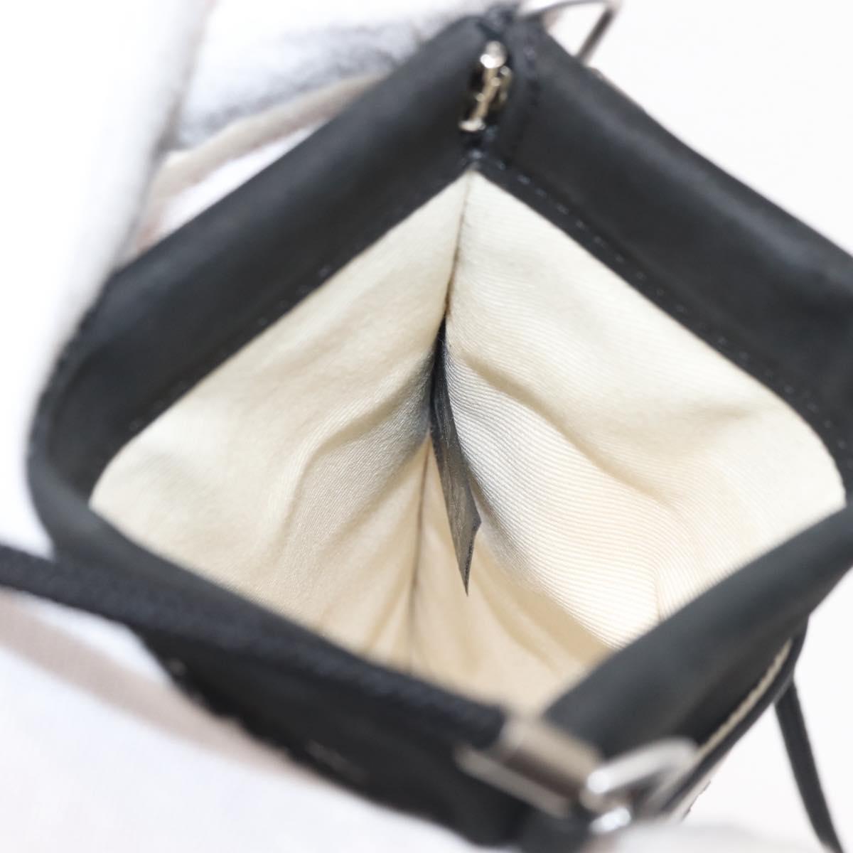 Maison Margiela Phone Shoulder Bag Leather Silver Black Auth 145607