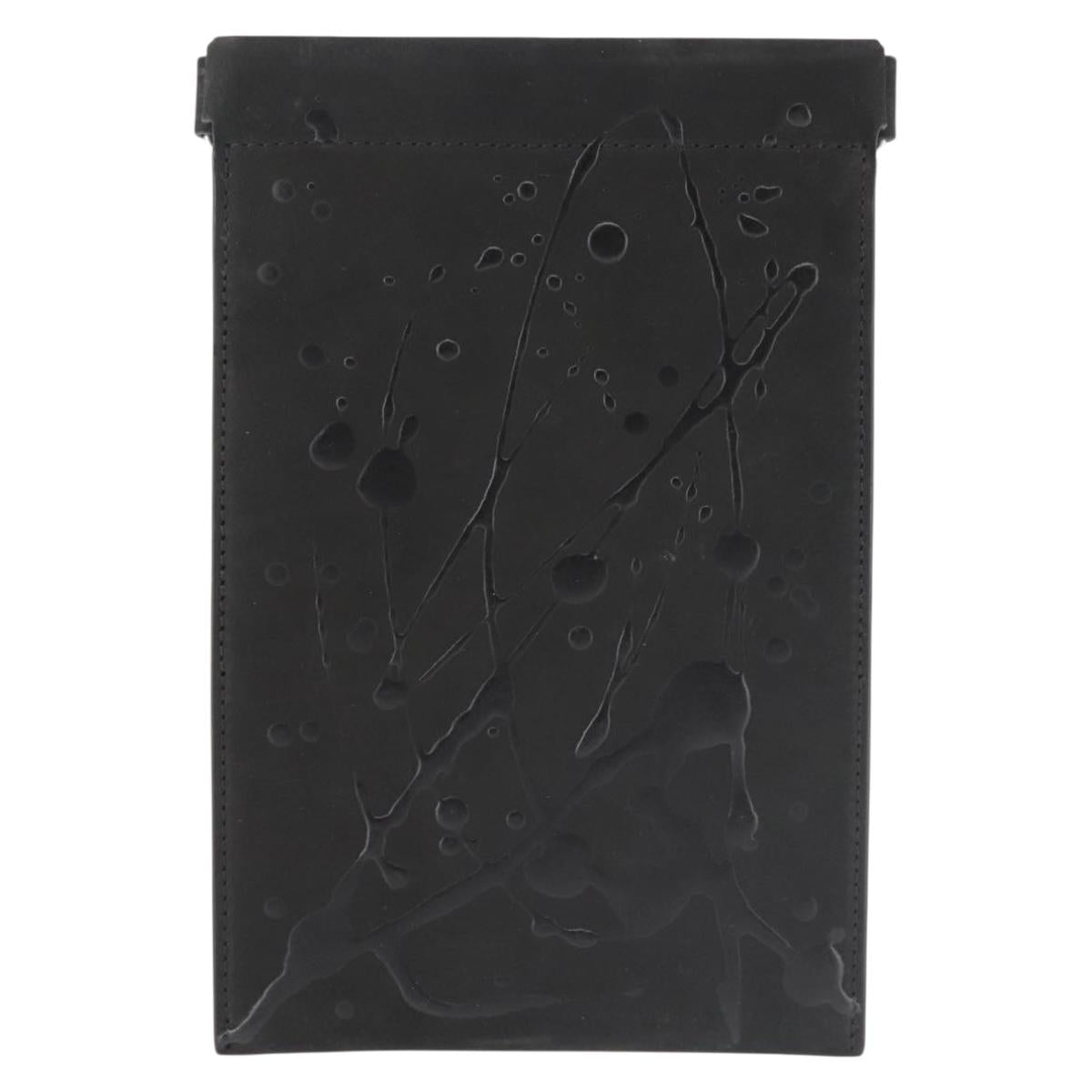 Maison Margiela Phone Shoulder Bag Leather Silver Black Auth 145607