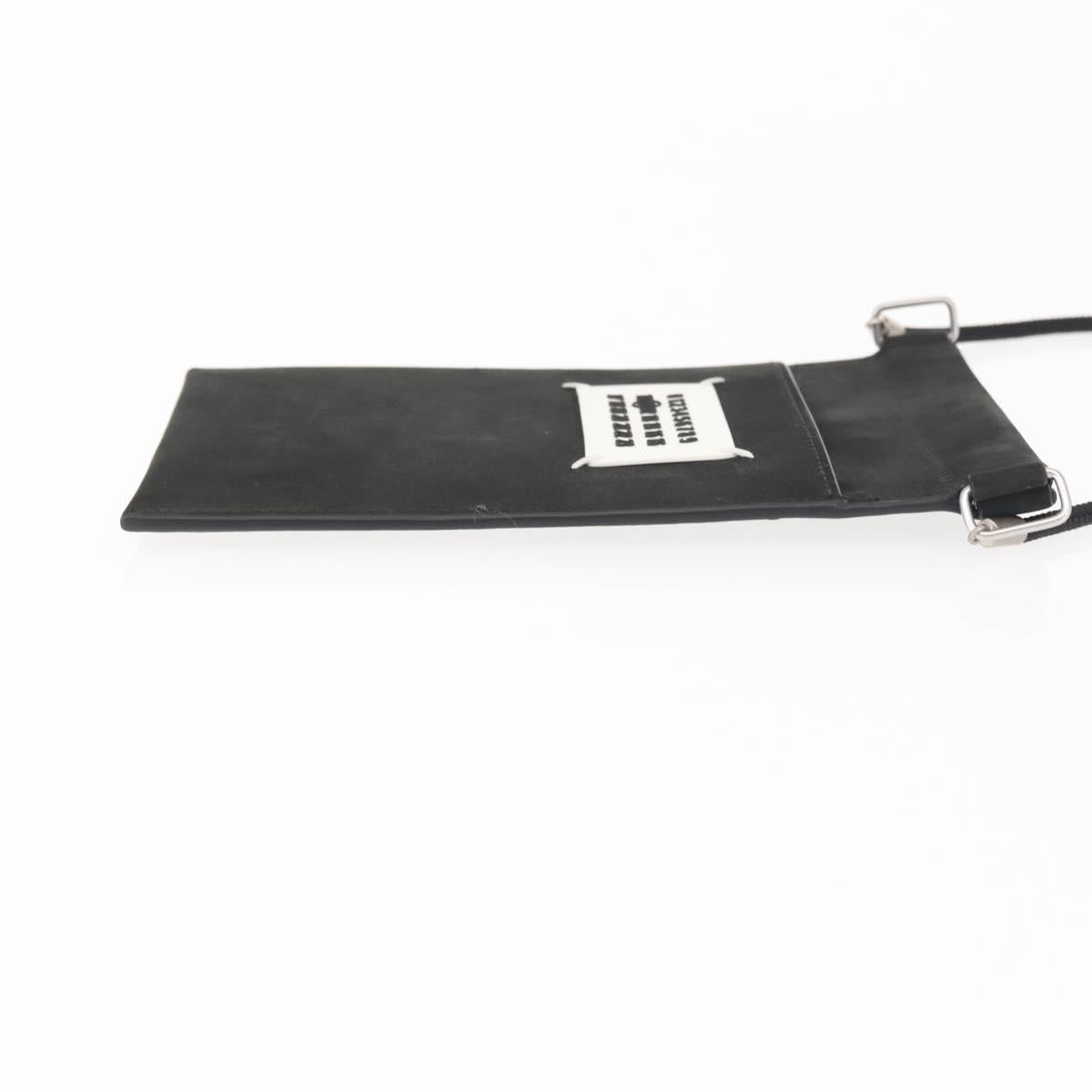 Maison Margiela Phone Shoulder Bag Leather Silver Black Auth 145607