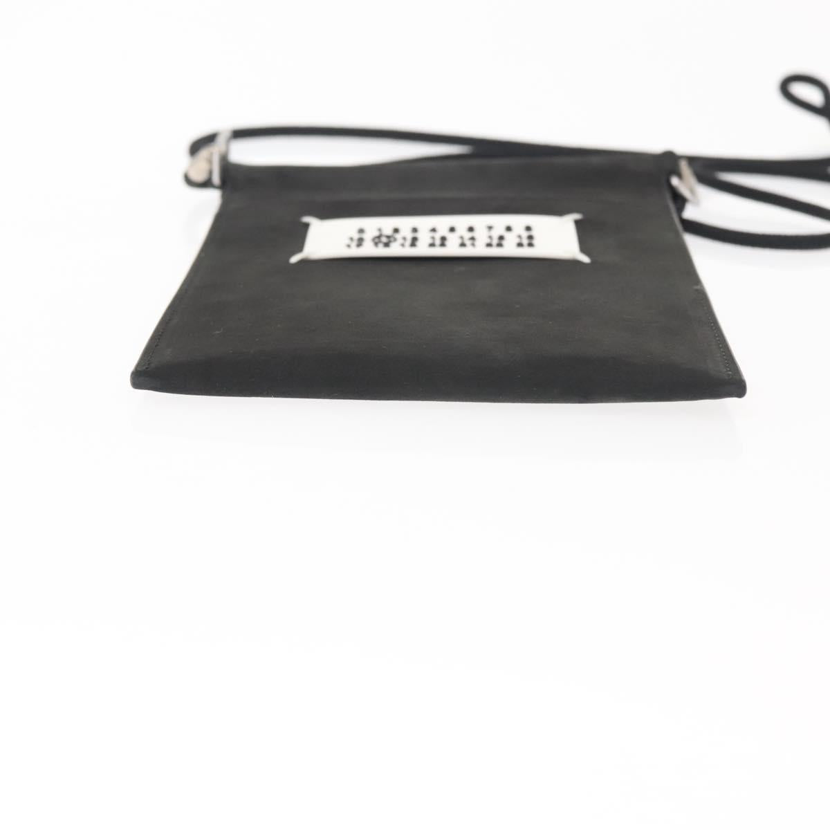 Maison Margiela Phone Shoulder Bag Leather Silver Black Auth 145607