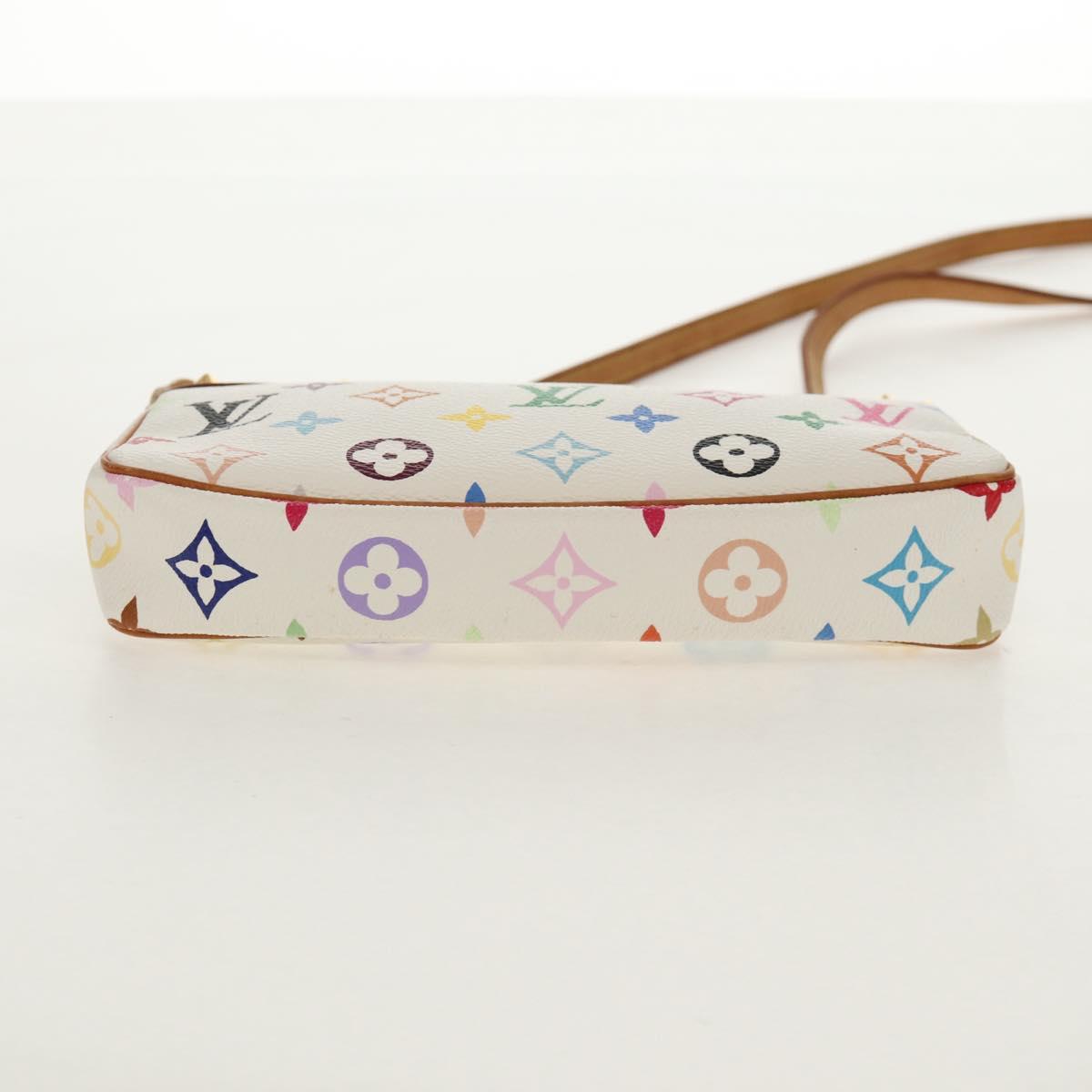 LOUIS VUITTON Multicolor Pochette Accessoires Pouch White M92649 LV Auth 145617V