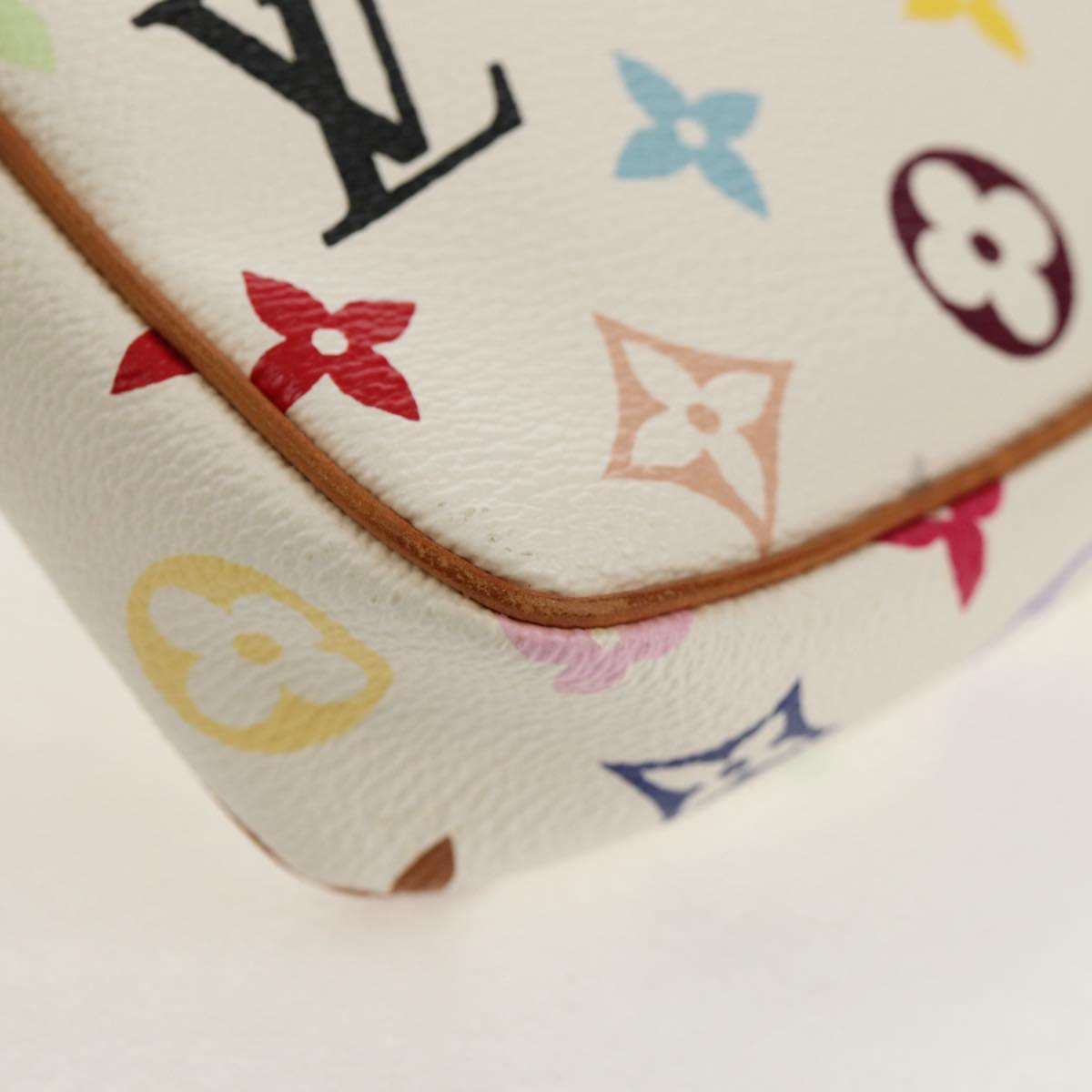 LOUIS VUITTON Multicolor Pochette Accessoires Pouch White M92649 LV Auth 145617V