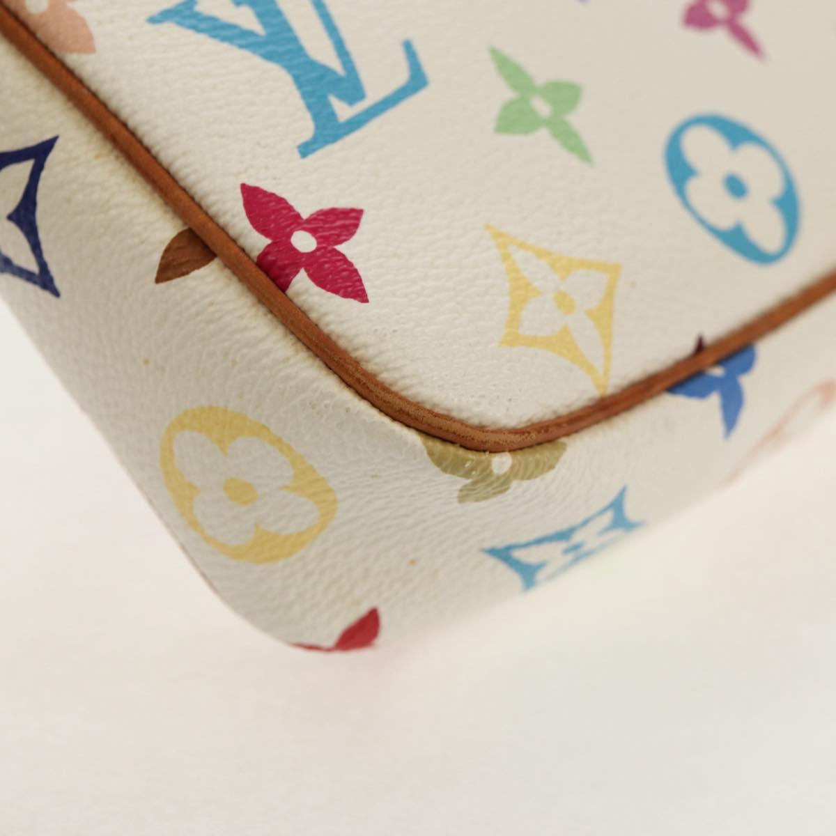 LOUIS VUITTON Multicolor Pochette Accessoires Pouch White M92649 LV Auth 145617A