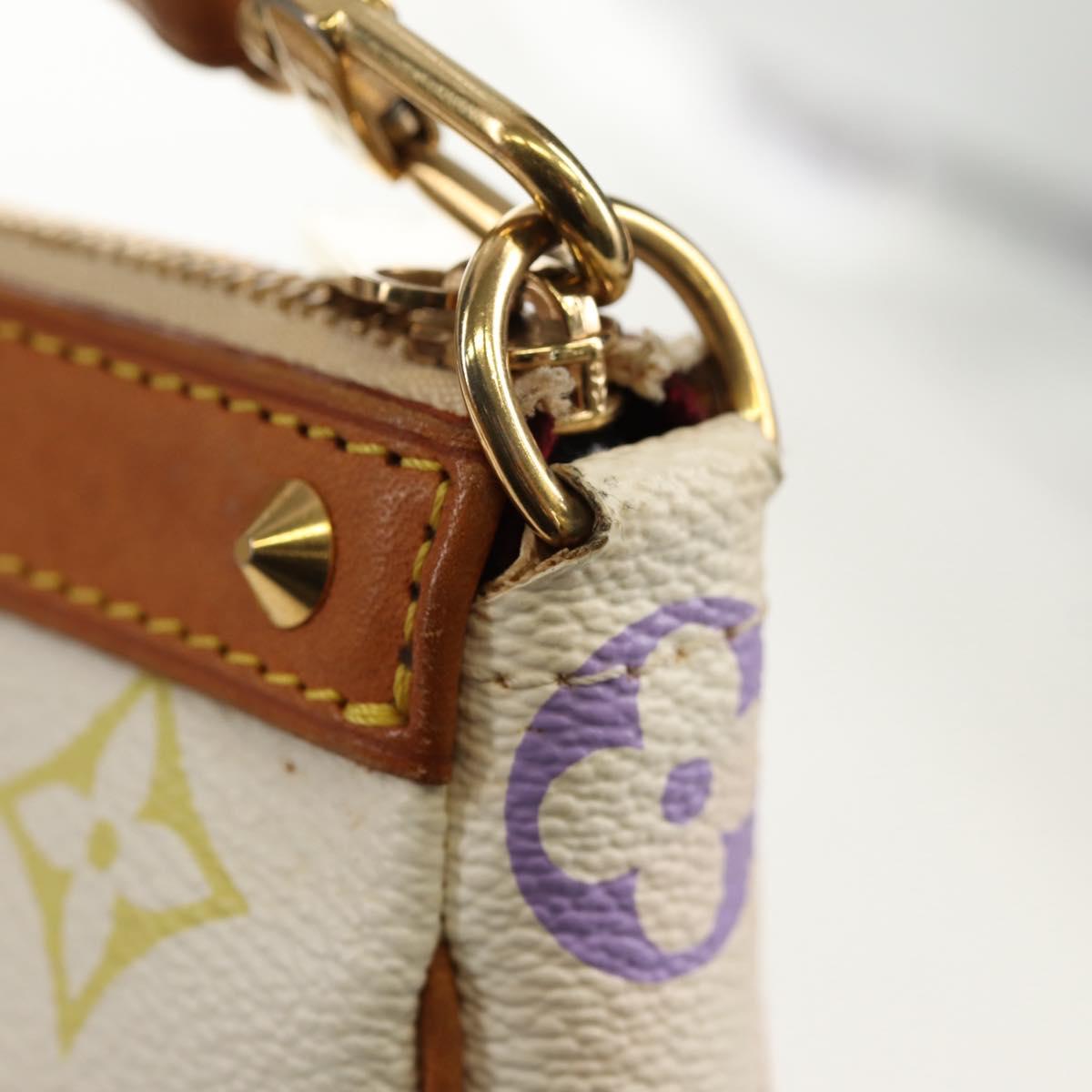 LOUIS VUITTON Multicolor Pochette Accessoires Pouch White M92649 LV Auth 145617V