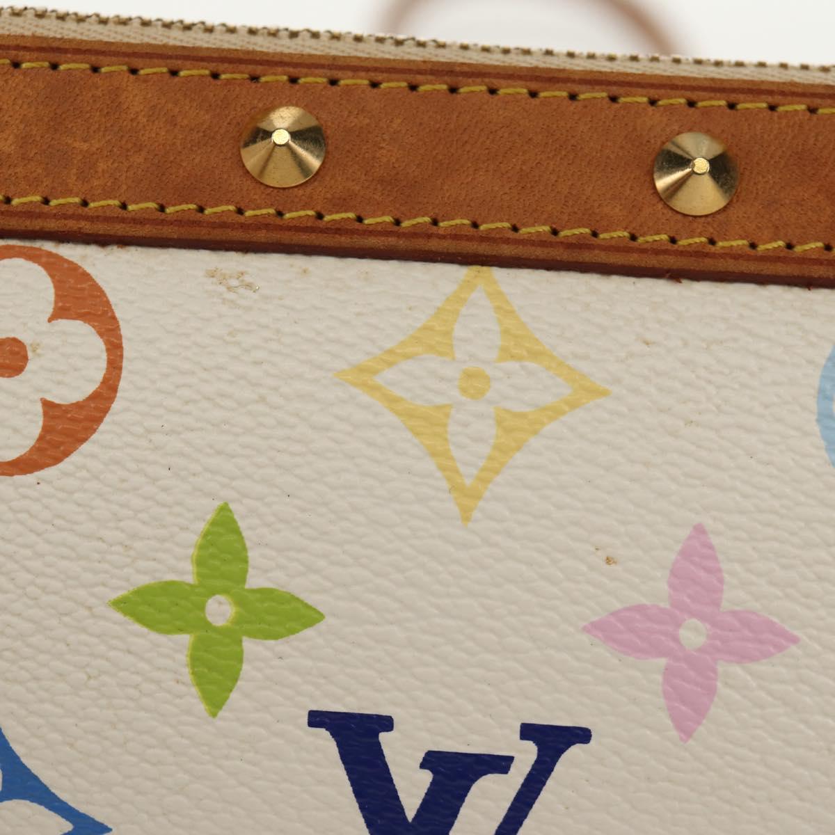 LOUIS VUITTON Multicolor Pochette Accessoires Pouch White M92649 LV Auth 145617V