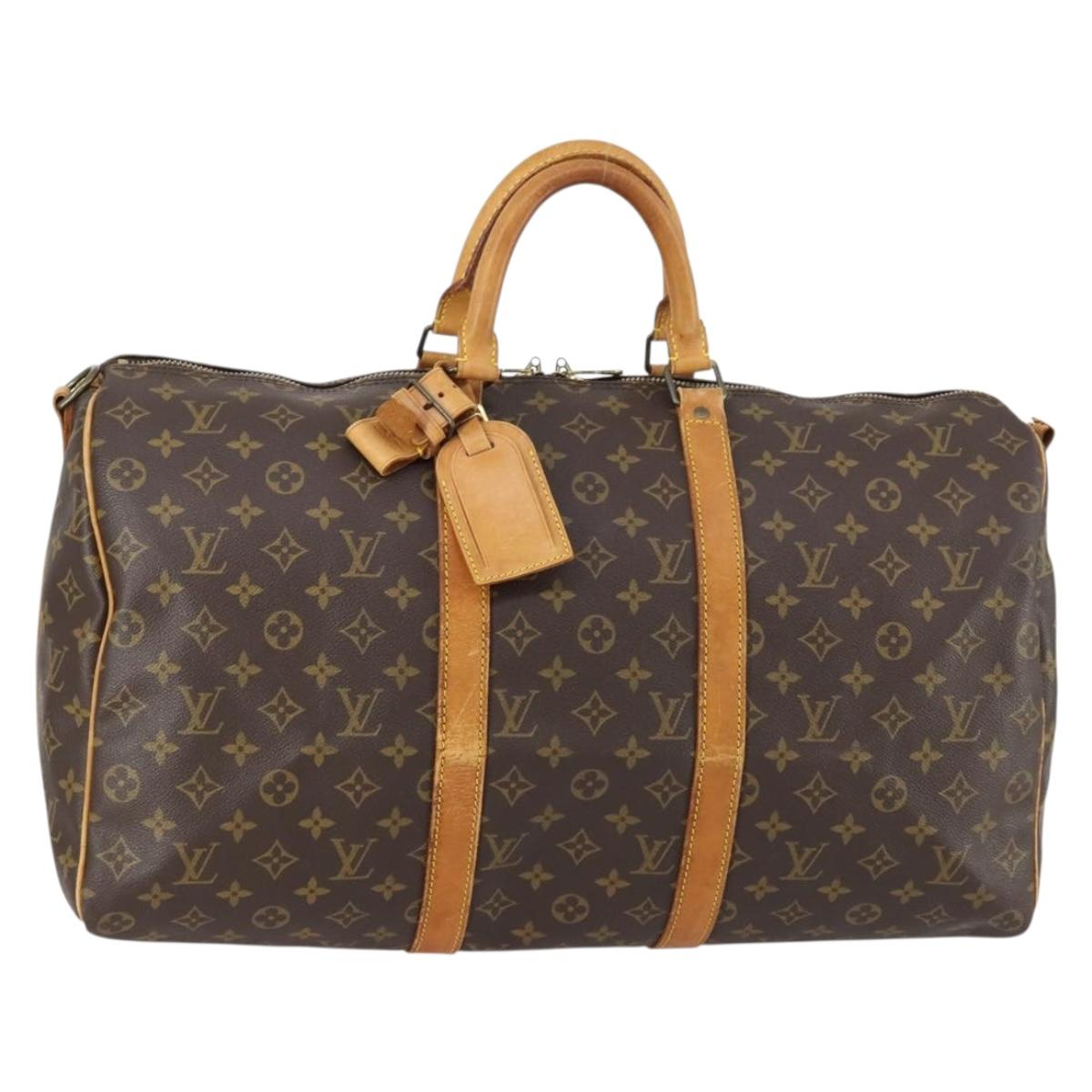 LOUIS VUITTON Monogram Keepall Bandouliere 50 Boston Bag M41416 LV Auth 145618