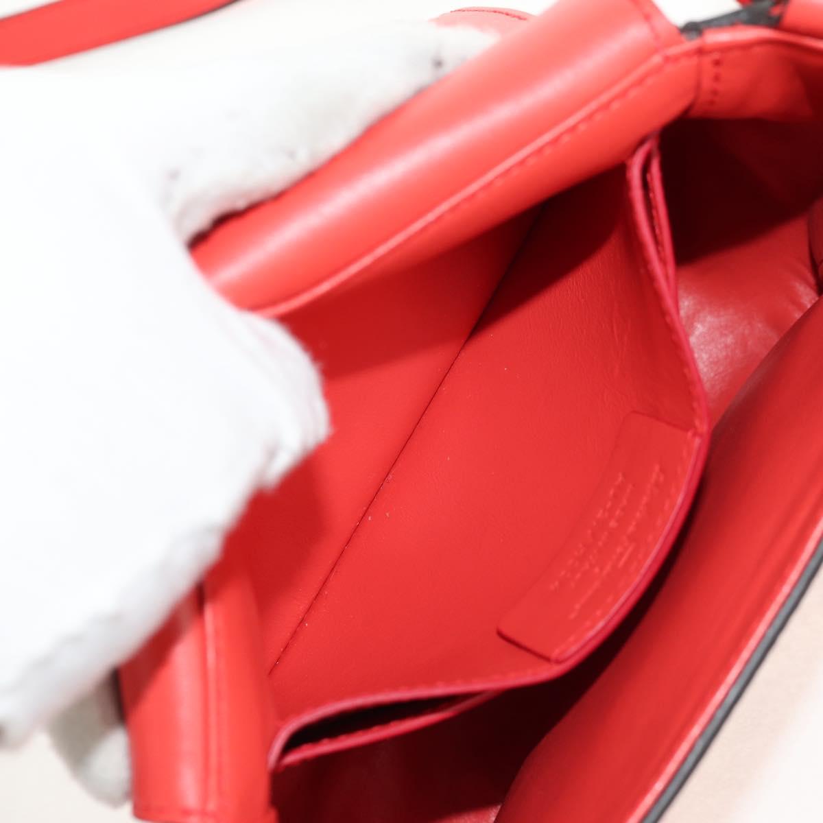 Salvatore Ferragamo Gancini Shoulder Bag Leather Red Gold Auth 145623V