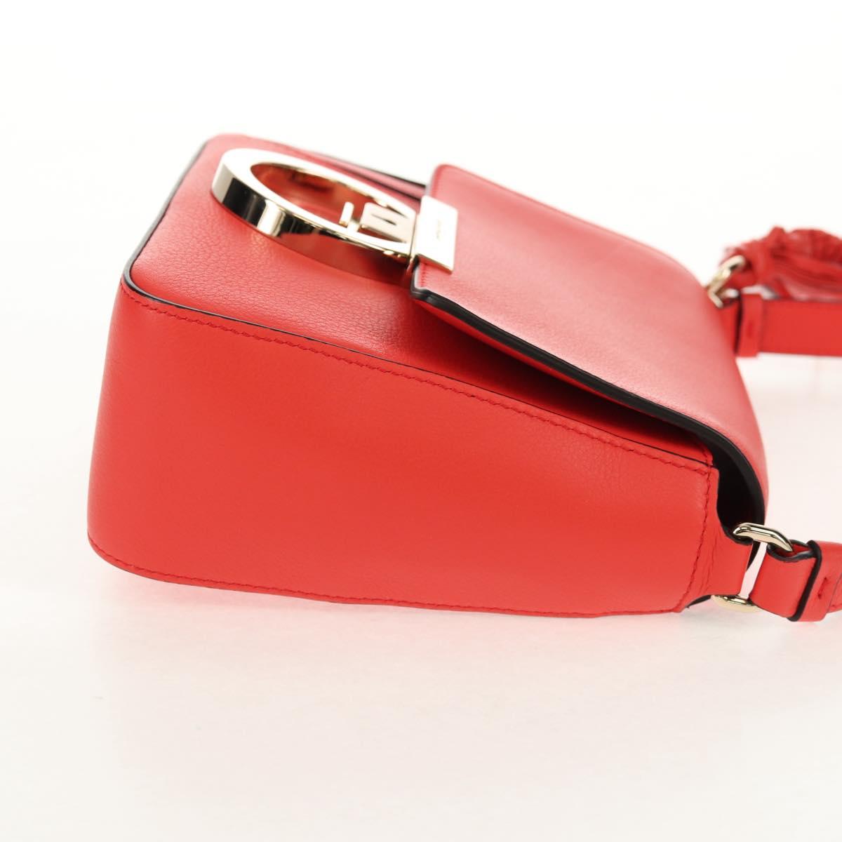 Salvatore Ferragamo Gancini Shoulder Bag Leather Red Gold Auth 145623V