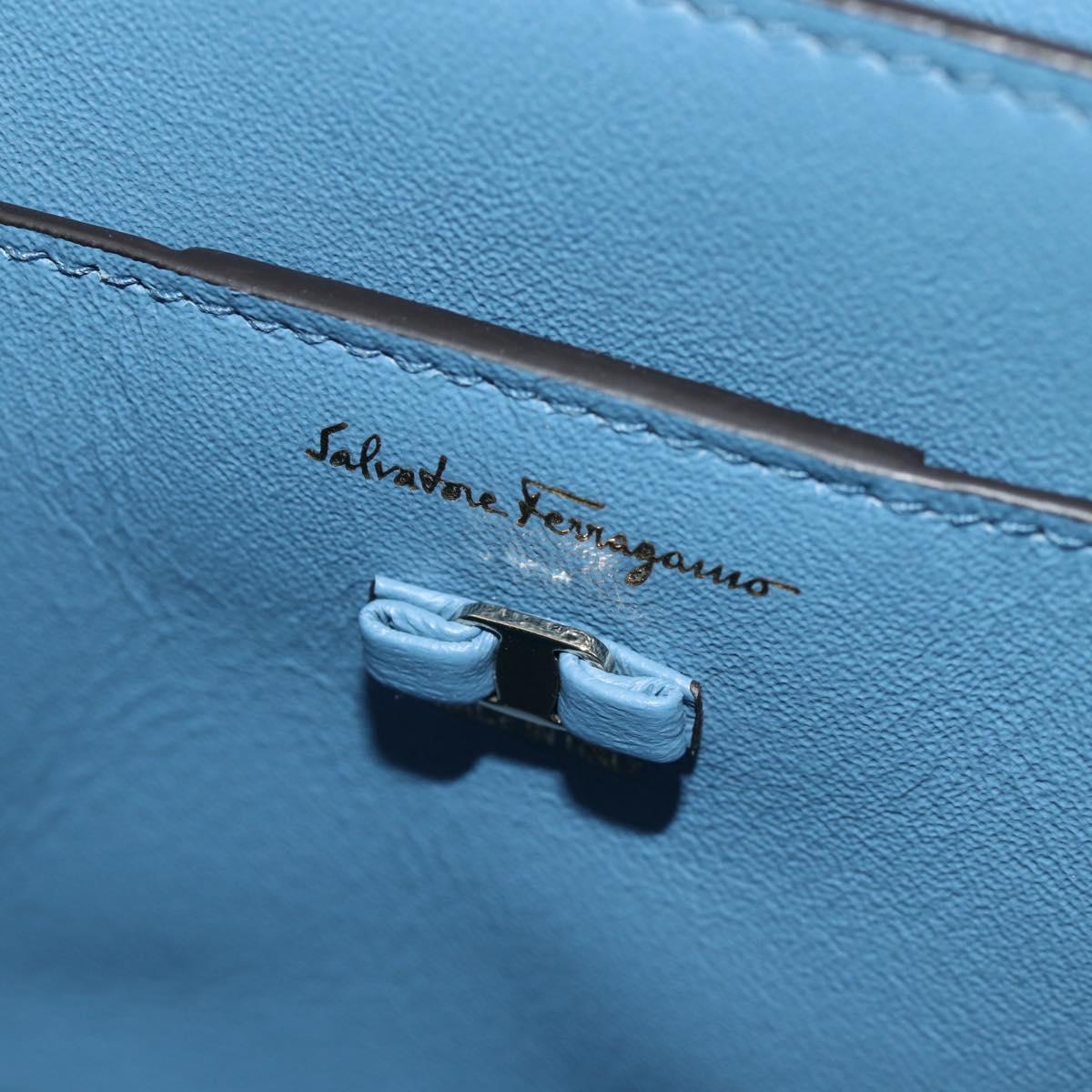 Salvatore Ferragamo Vala Hand Bag Leather 2way Multicolor Gold Auth 145624SAV