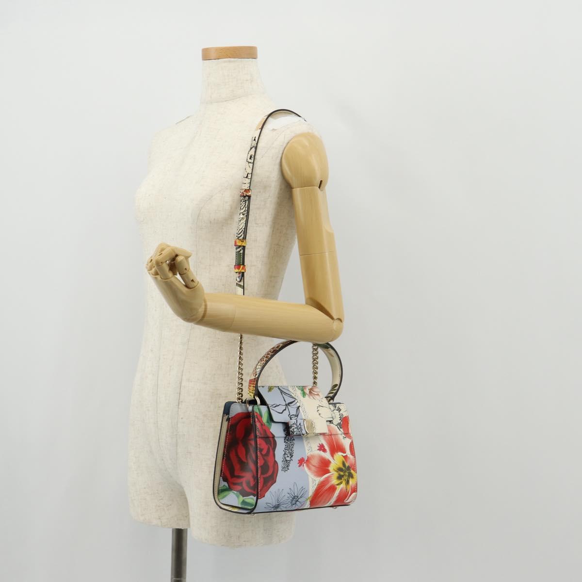 Salvatore Ferragamo Vala Hand Bag Leather 2way Multicolor Gold Auth 145624SAV
