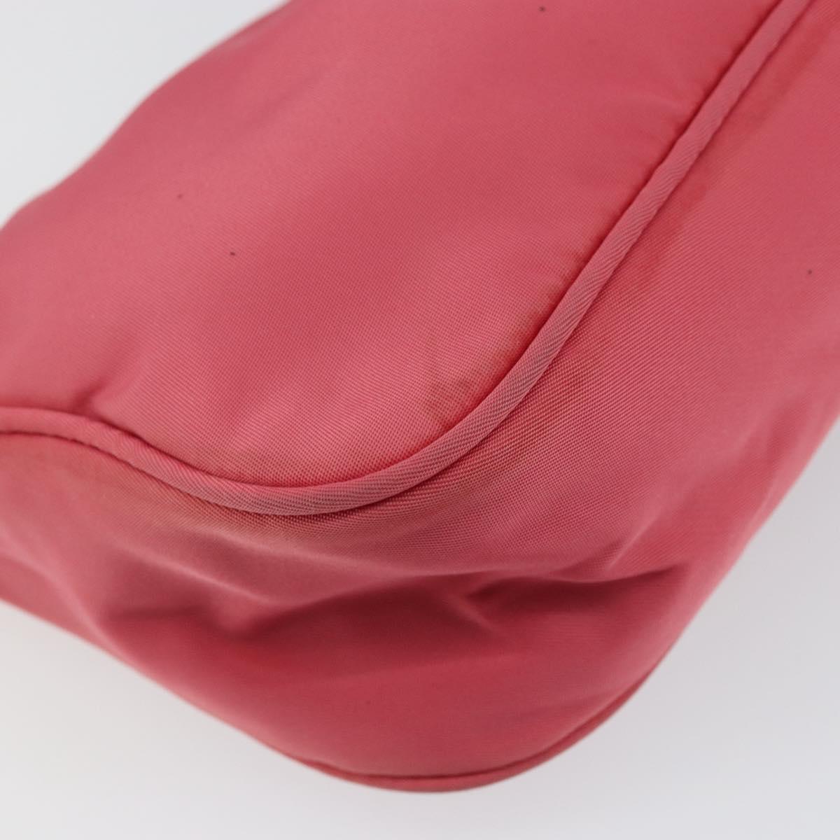 PRADA Hand Bag Nylon Pink Silver Auth 145650