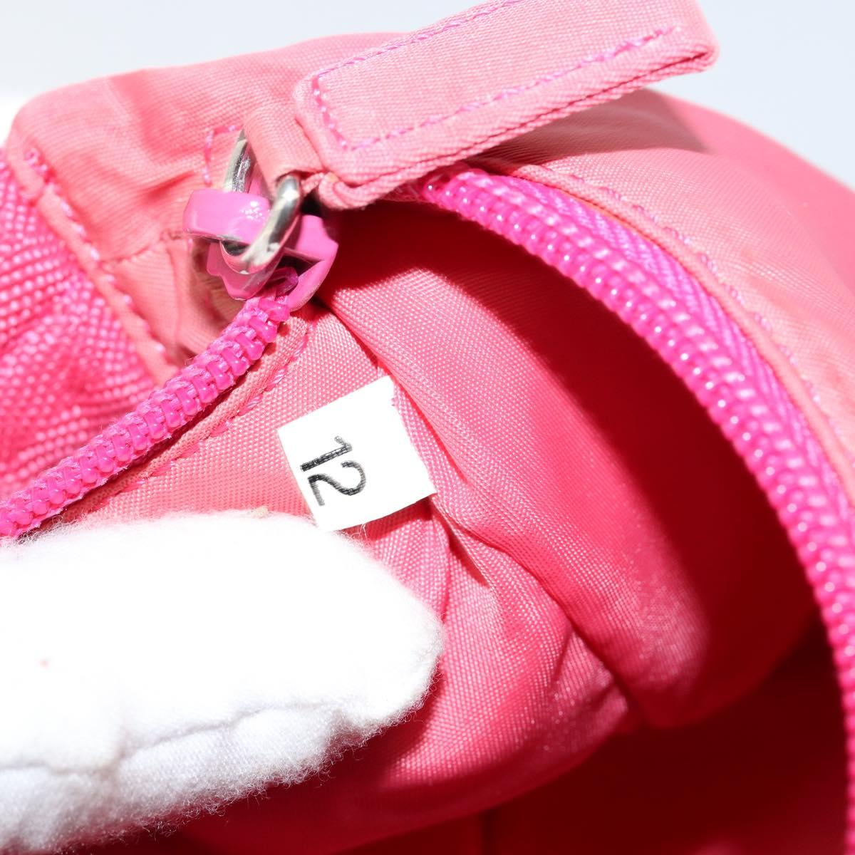 PRADA Hand Bag Nylon Pink Silver Auth 145650