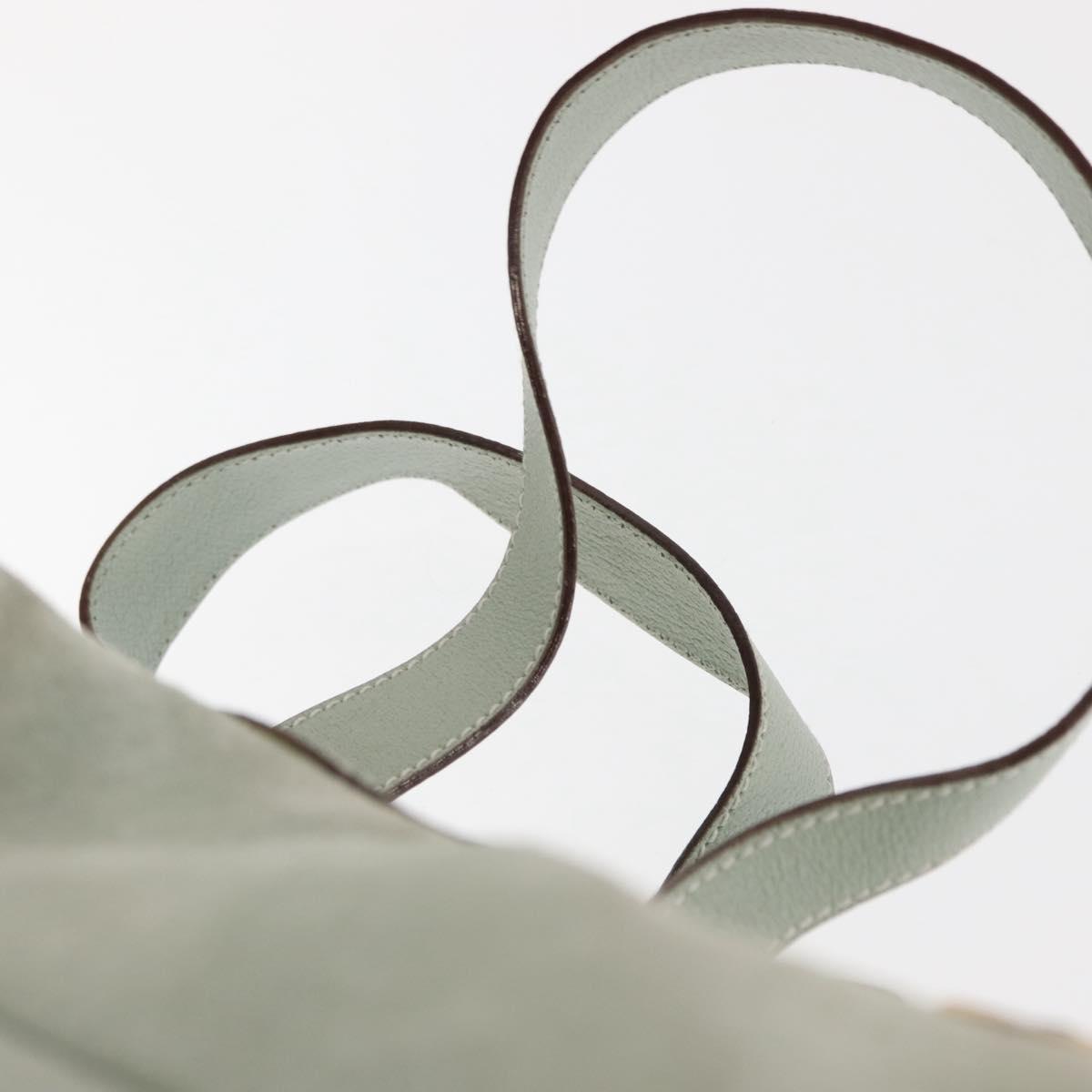 GUCCI Bamboo Backpack Suede Outlet Light Blue Gold 003 2058 9016 Auth 145652