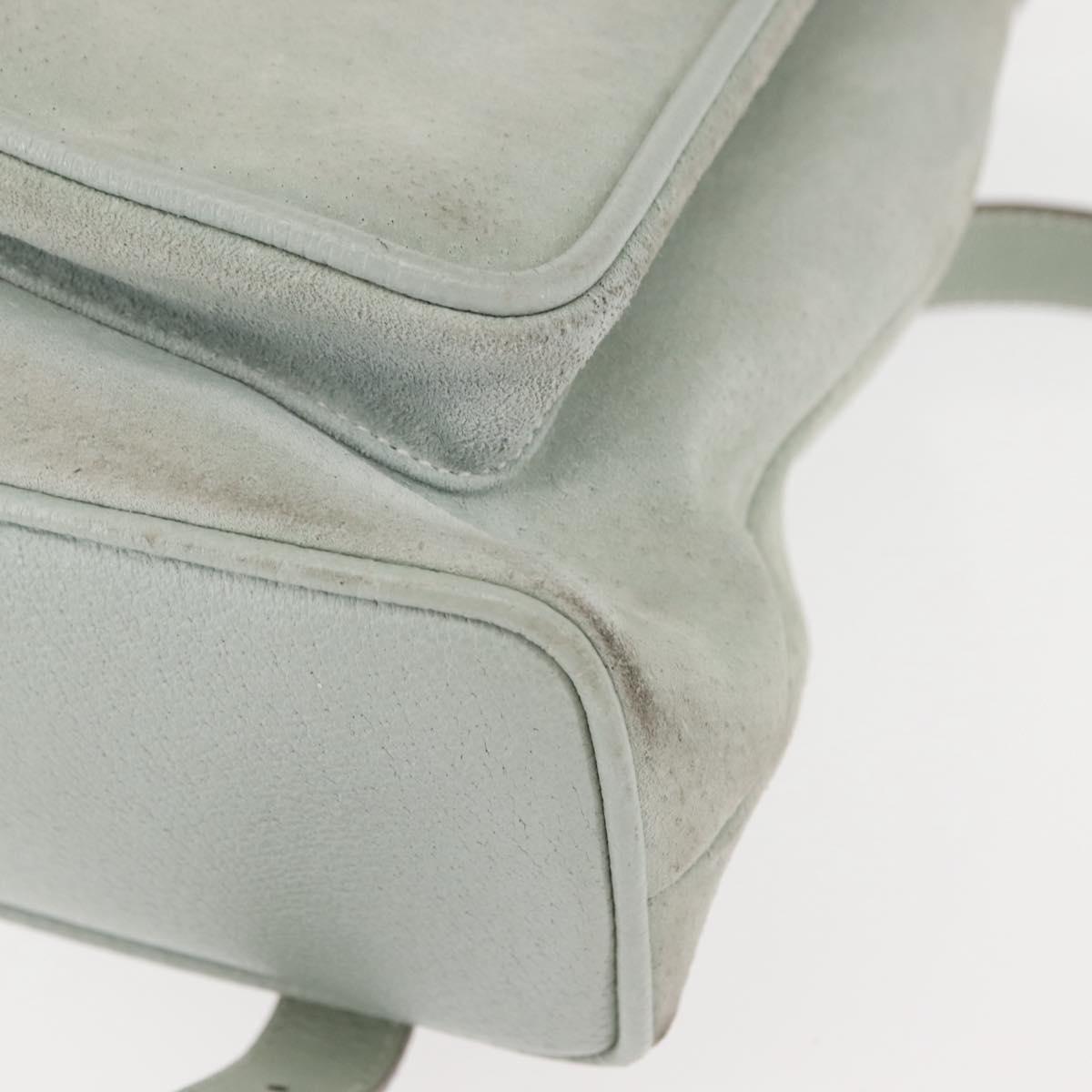 GUCCI Bamboo Backpack Suede Outlet Light Blue Gold 003 2058 9016 Auth 145652