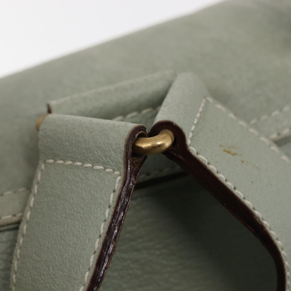 GUCCI Bamboo Backpack Suede Outlet Light Blue Gold 003 2058 9016 Auth 145652