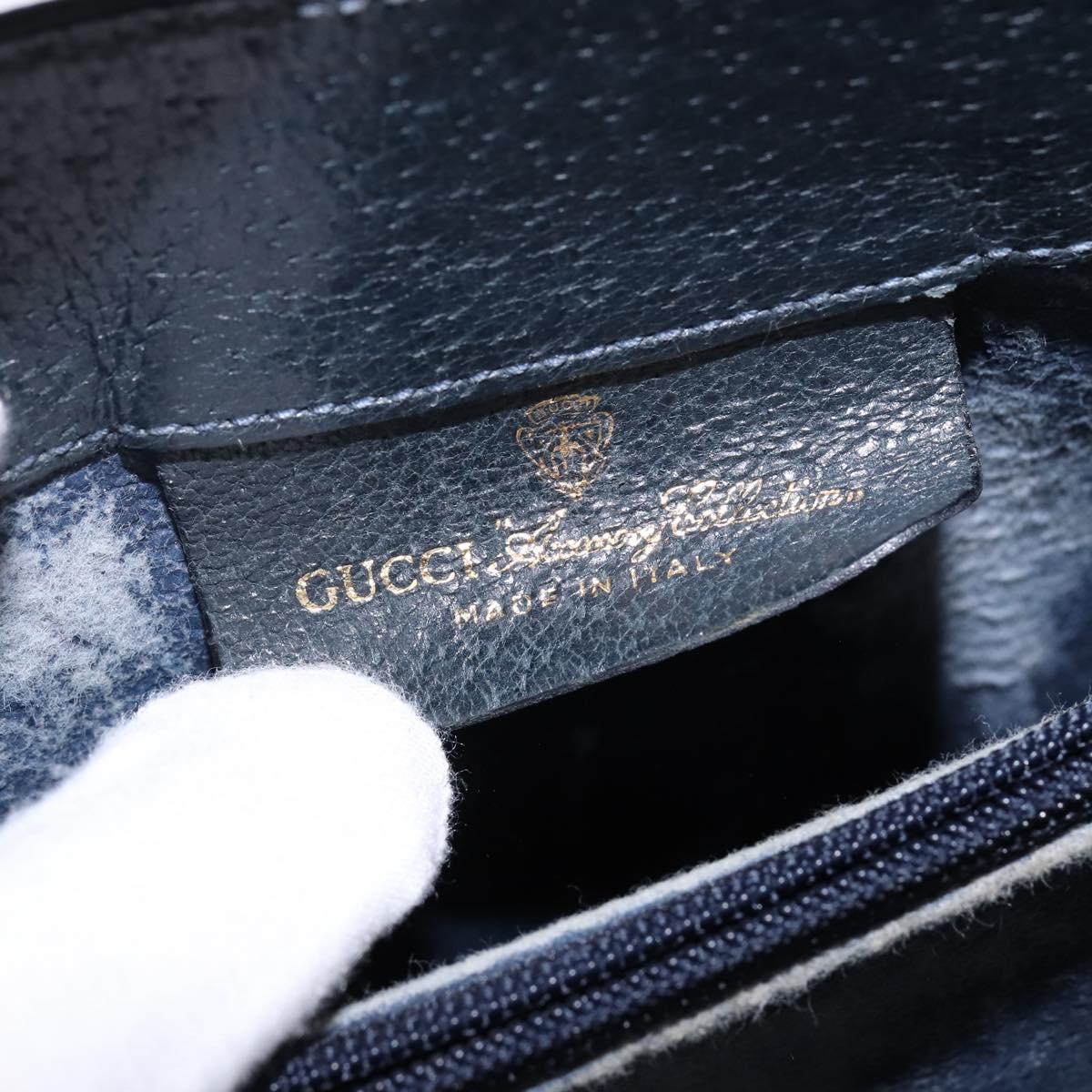 GUCCI GG Supreme Sherry Line Shoulder Bag PVC Navy Gold 72 02 024 Auth 145654