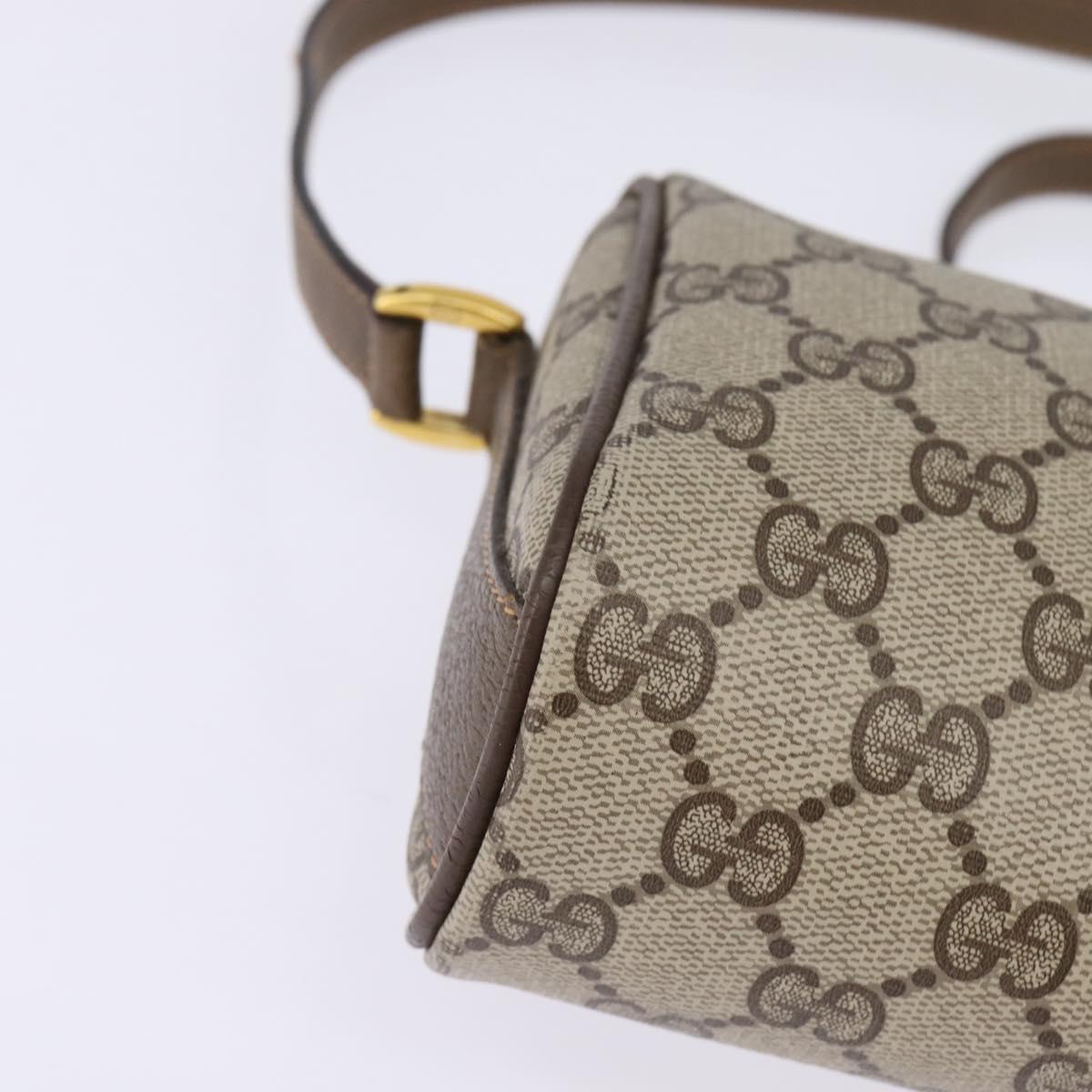 GUCCI GG Supreme Web Sherry Line Shoulder Bag PVC Beige 89 02 018 Auth 145655