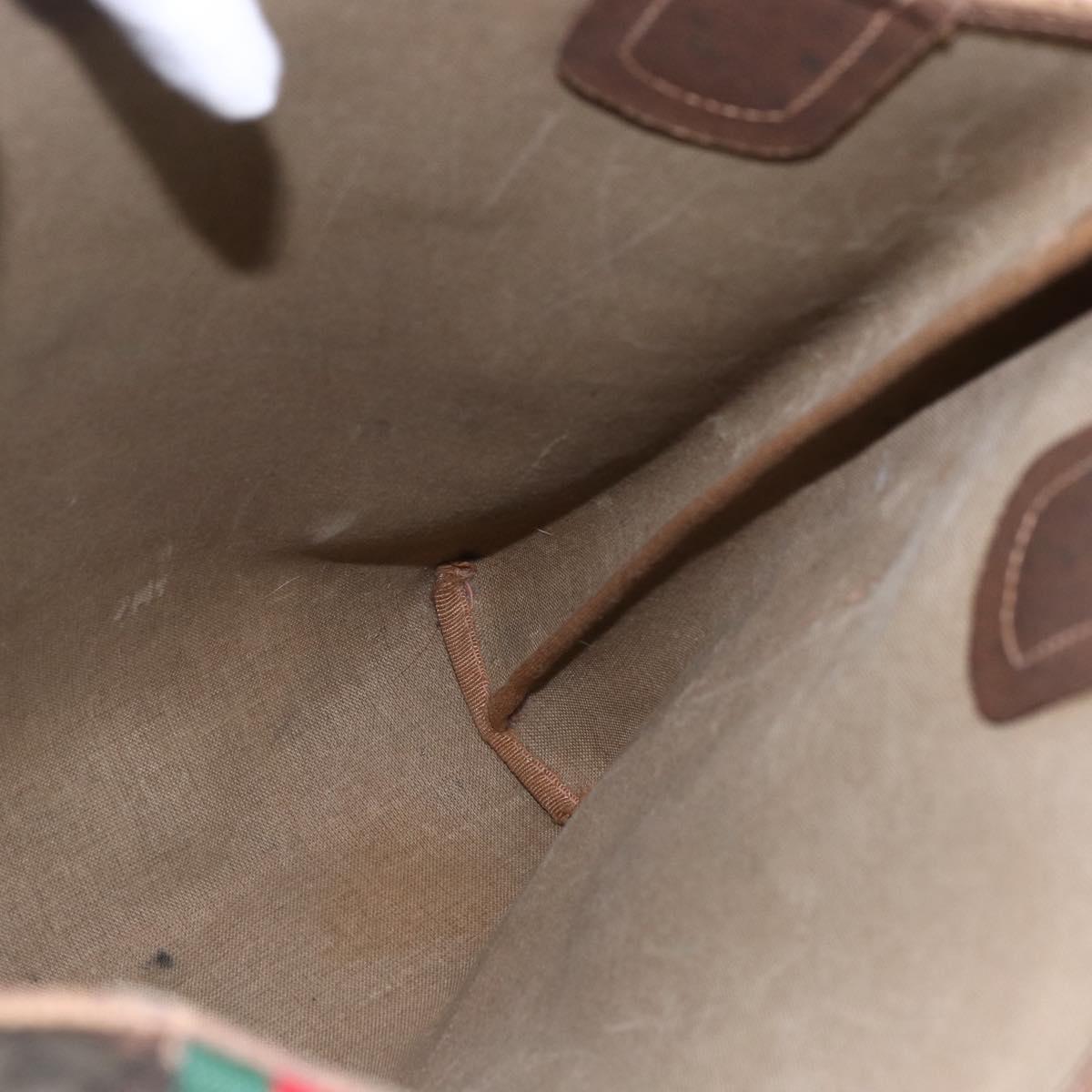 GUCCI GG Supreme Web Sherry Line Tote Bag PVC Beige Red 89 02 003 Auth 145657