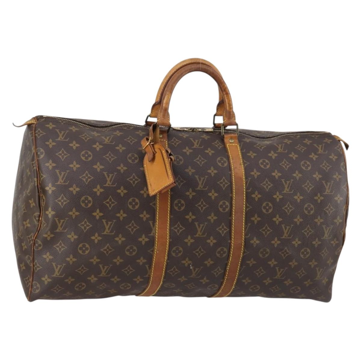 LOUIS VUITTON Monogram Keepall 55 Boston Bag M41424 LV Auth 145680