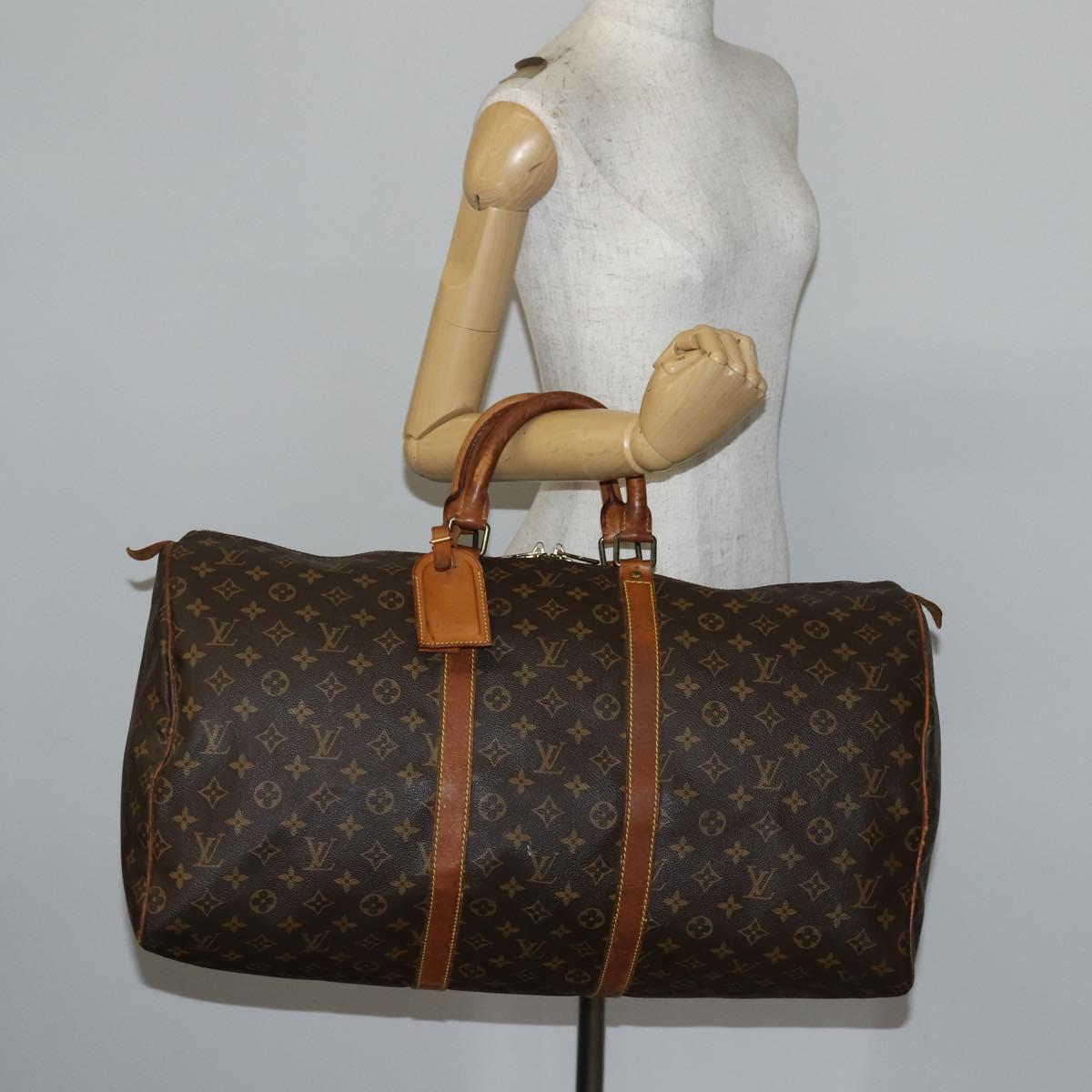 LOUIS VUITTON Monogram Keepall 55 Boston Bag M41424 LV Auth 145680