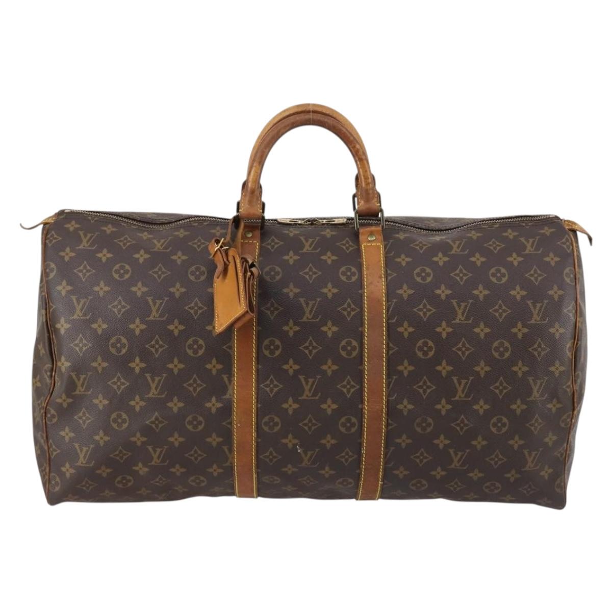 LOUIS VUITTON Monogram Keepall 55 Boston Bag M41424 LV Auth 145680