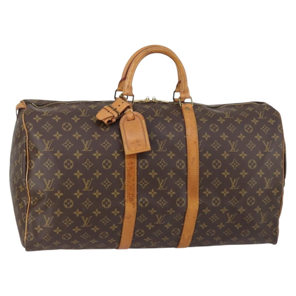 LOUIS VUITTON Monogram Keepall 55 Boston Bag M41424 LV Auth 145681
