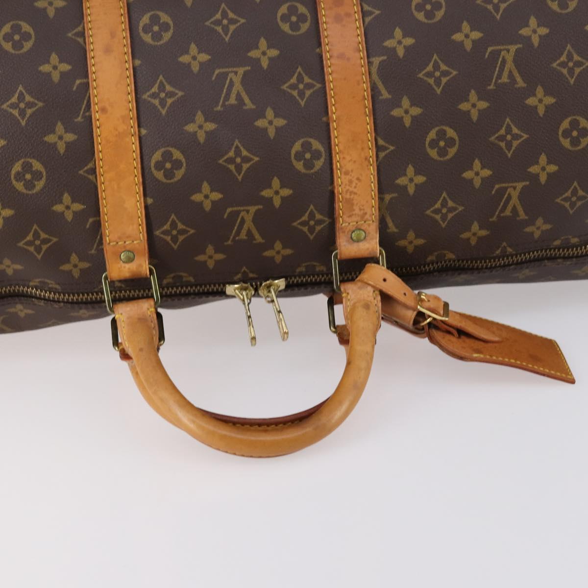 LOUIS VUITTON Monogram Keepall 55 Boston Bag M41424 LV Auth 145681