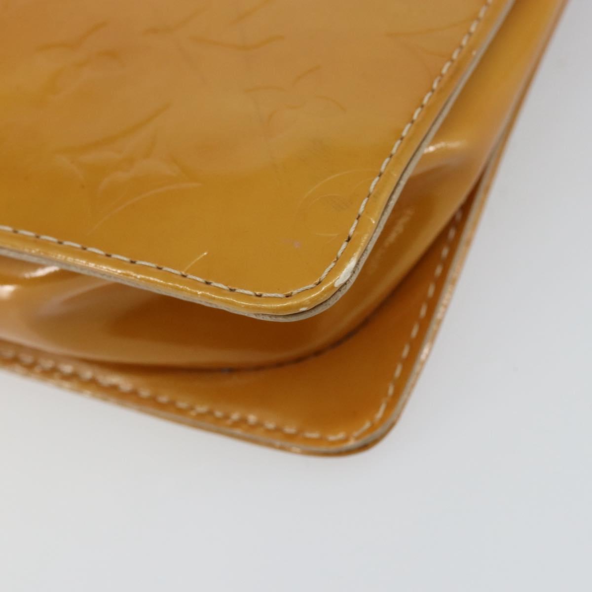 LOUIS VUITTON Monogram Vernis Motto Accessory Pouch Beige M91136 LV Auth 145682