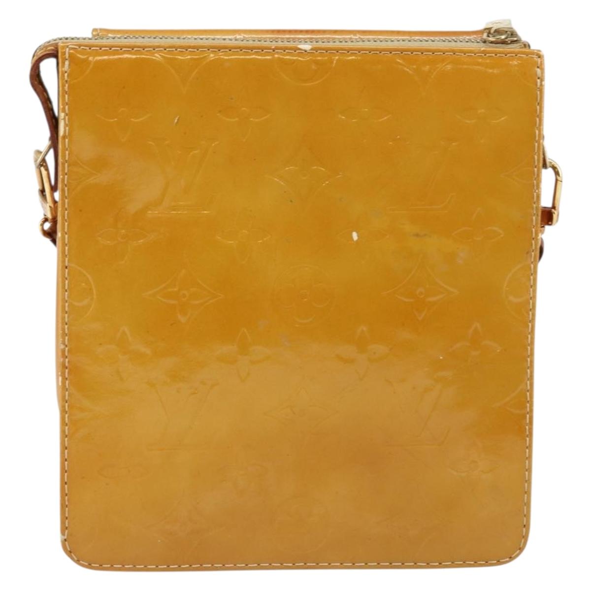 LOUIS VUITTON Monogram Vernis Motto Accessory Pouch Beige M91136 LV Auth 145682