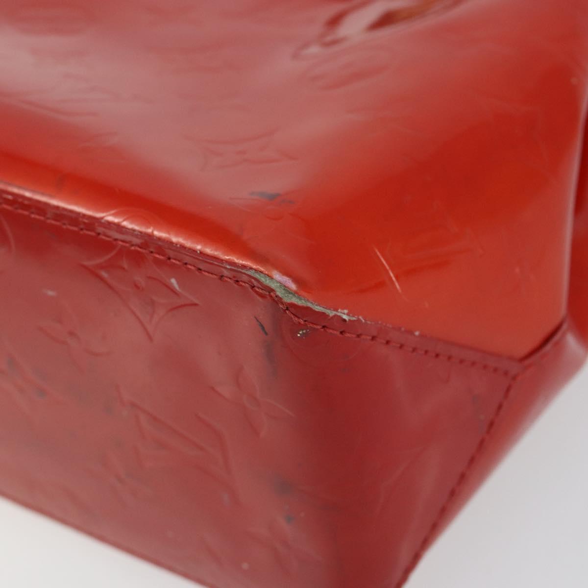 LOUIS VUITTON Monogram Vernis Reade PM Hand Bag Red Rouge M91088 LV Auth 145683