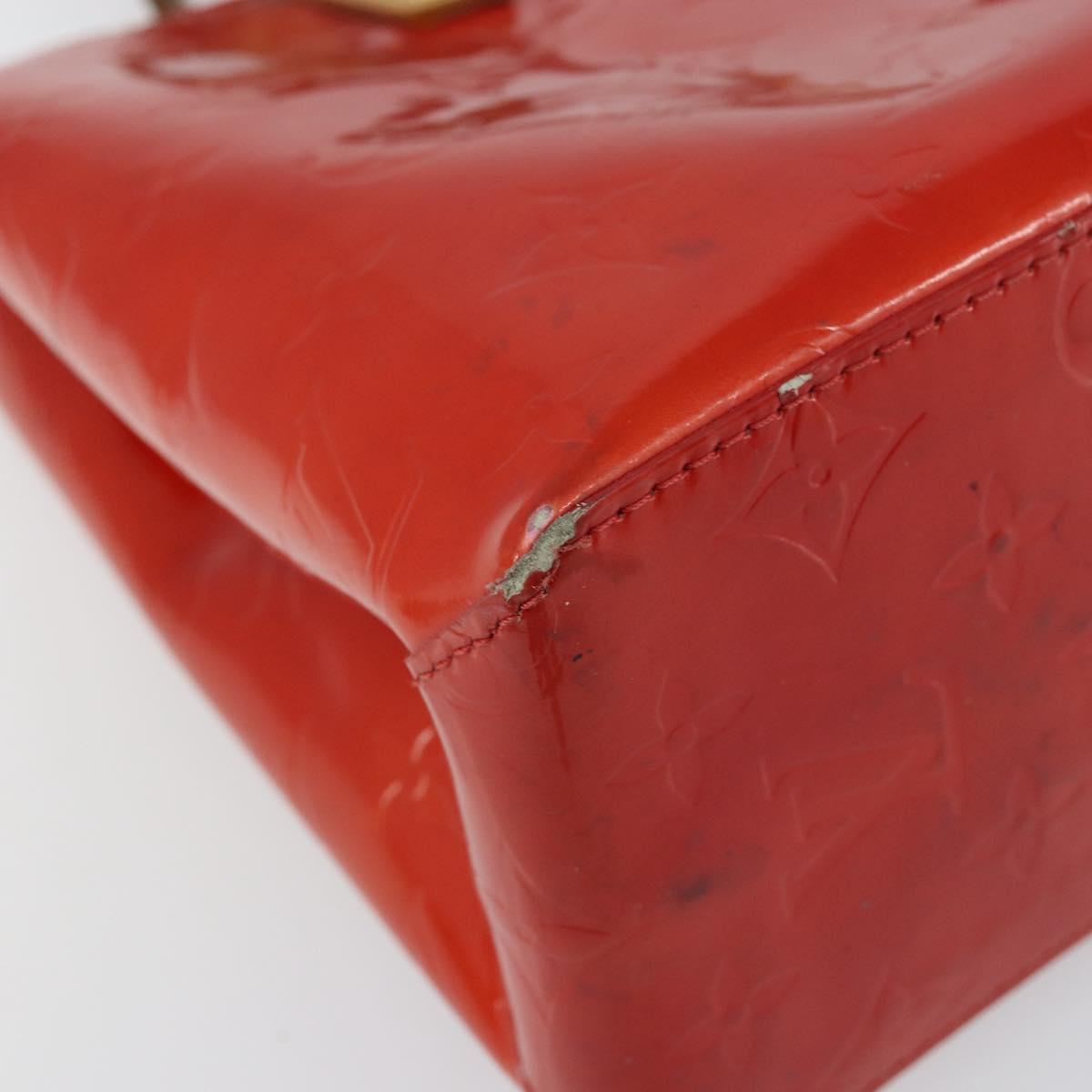 LOUIS VUITTON Monogram Vernis Reade PM Hand Bag Red Rouge M91088 LV Auth 145683