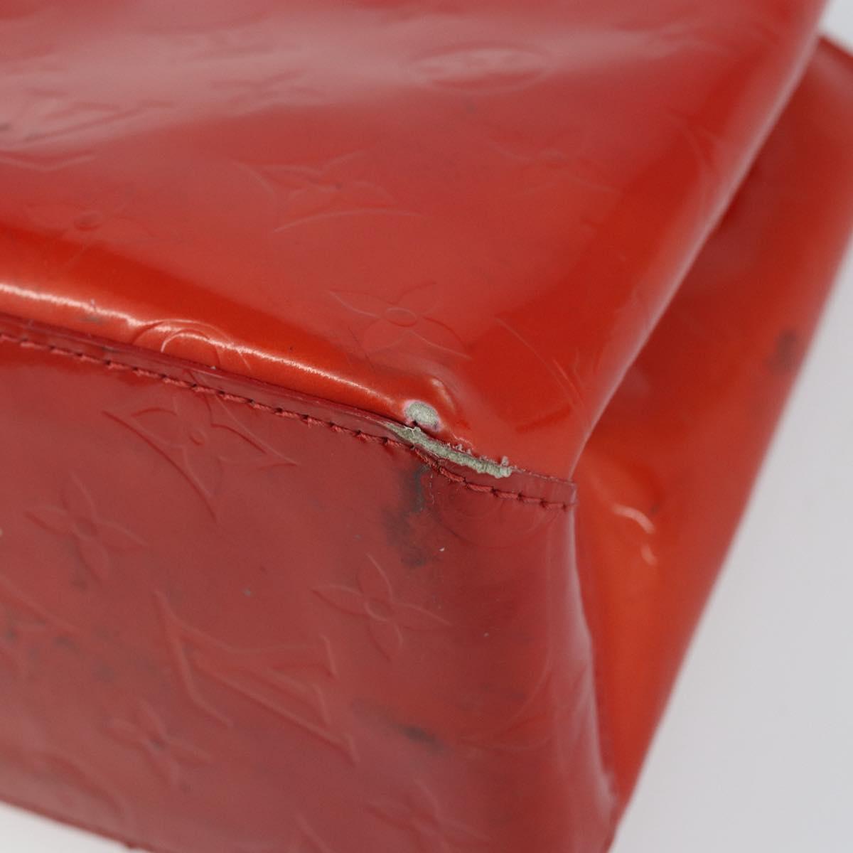 LOUIS VUITTON Monogram Vernis Reade PM Hand Bag Red Rouge M91088 LV Auth 145683