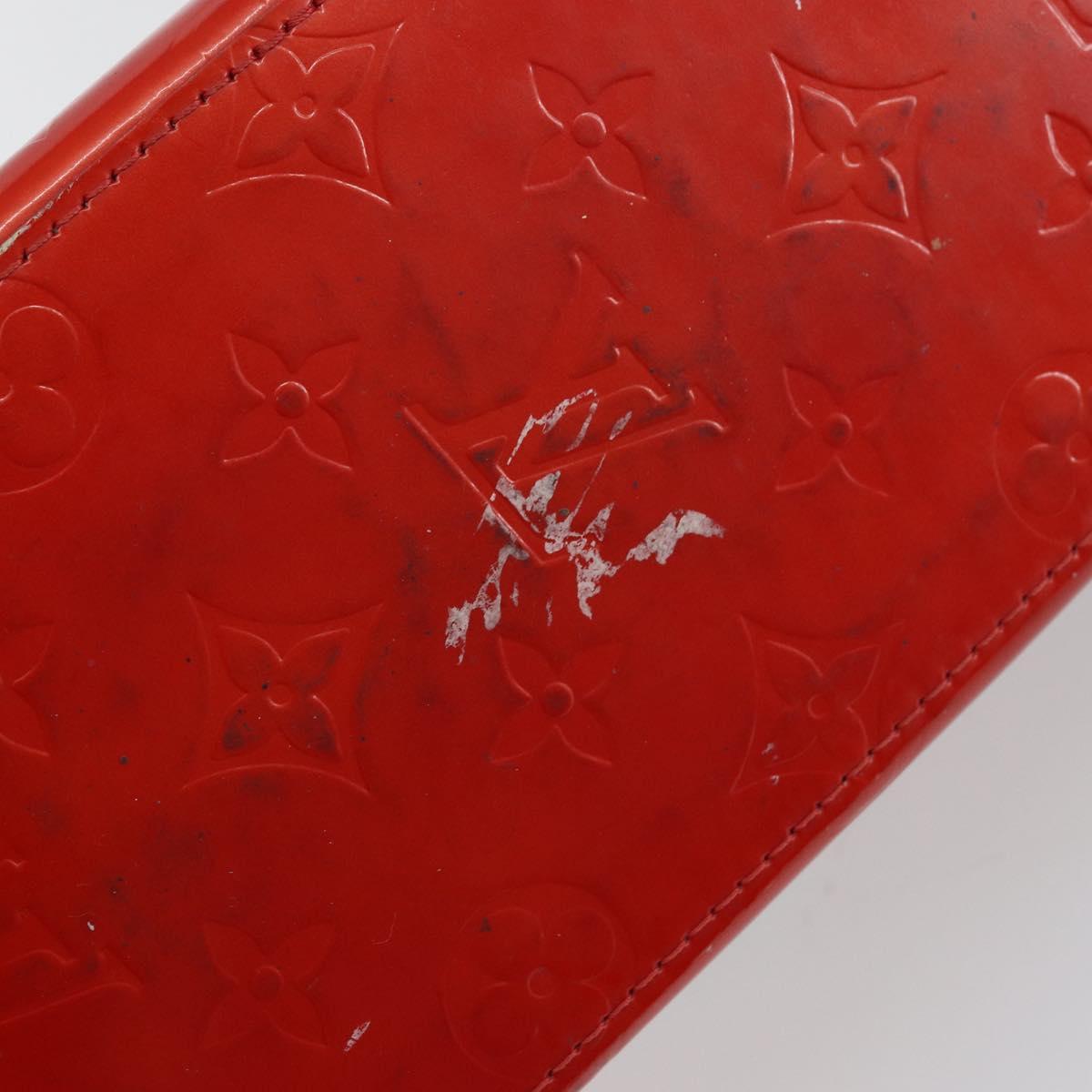 LOUIS VUITTON Monogram Vernis Reade PM Hand Bag Red Rouge M91088 LV Auth 145683