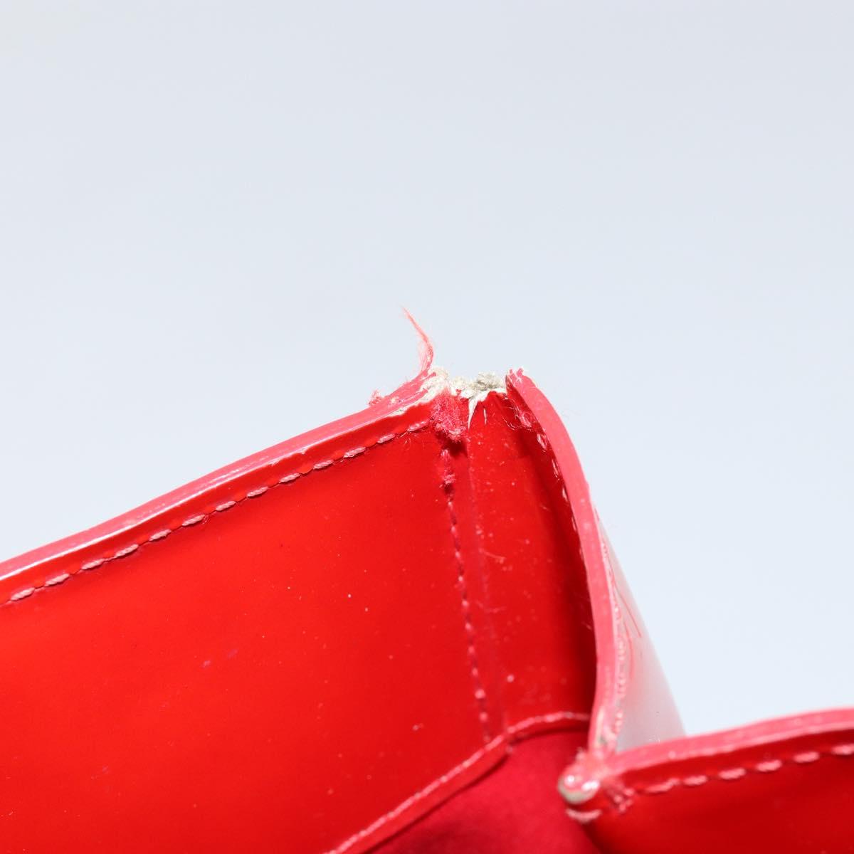 LOUIS VUITTON Monogram Vernis Reade PM Hand Bag Red Rouge M91088 LV Auth 145683