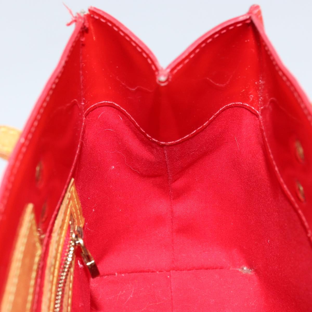 LOUIS VUITTON Monogram Vernis Reade PM Hand Bag Red Rouge M91088 LV Auth 145683