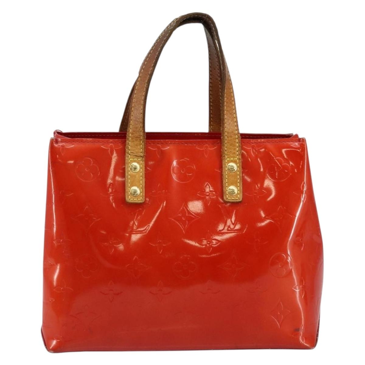 LOUIS VUITTON Monogram Vernis Reade PM Hand Bag Red Rouge M91088 LV Auth 145683