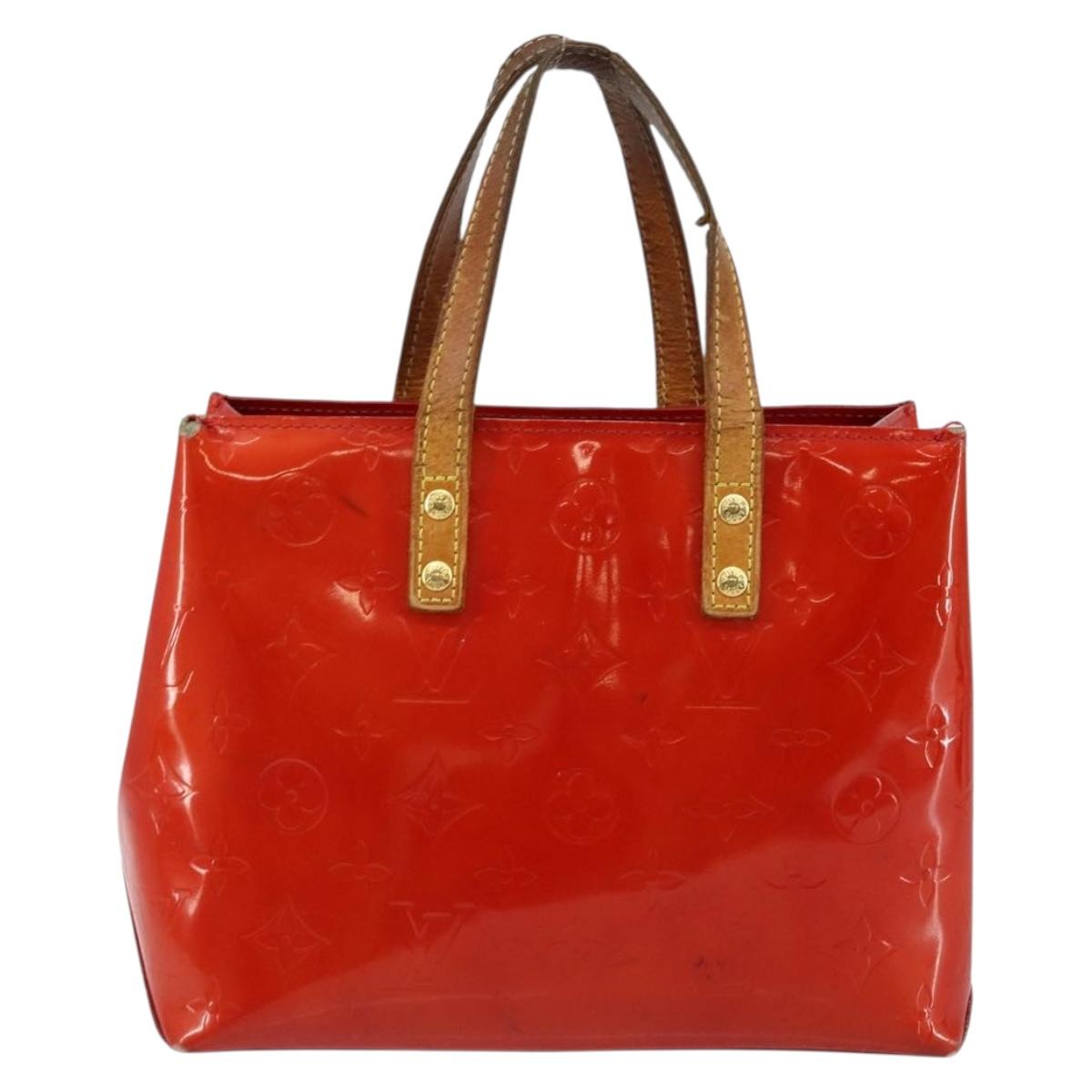 LOUIS VUITTON Monogram Vernis Reade PM Hand Bag Red Rouge M91088 LV Auth 145683